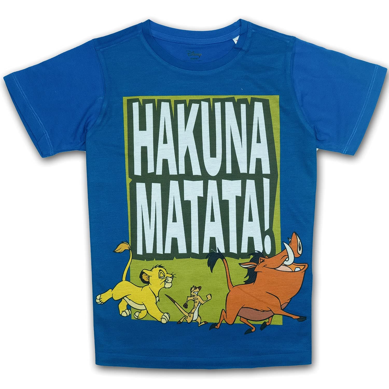 Lion King by Wear Your Mind Boy's Regular Round Neck Short Sleeves T-Shirt (DLK0041.10_Royal Blue 11-12Y)