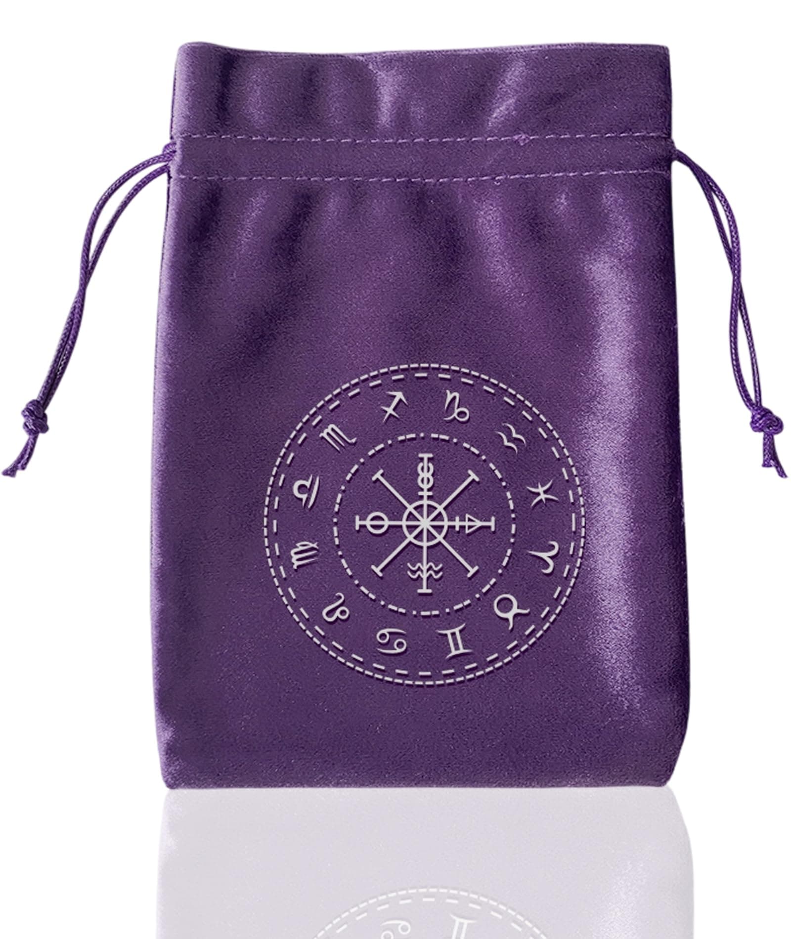Tarot Accessories, Velvet Dice Bag for Tarot Deck Storage, Black and Purple Tarot Card Pouch with Drawstring, (13 * 18cm/5.11 * 7.08in) Gift Bag for Tarot Accessories