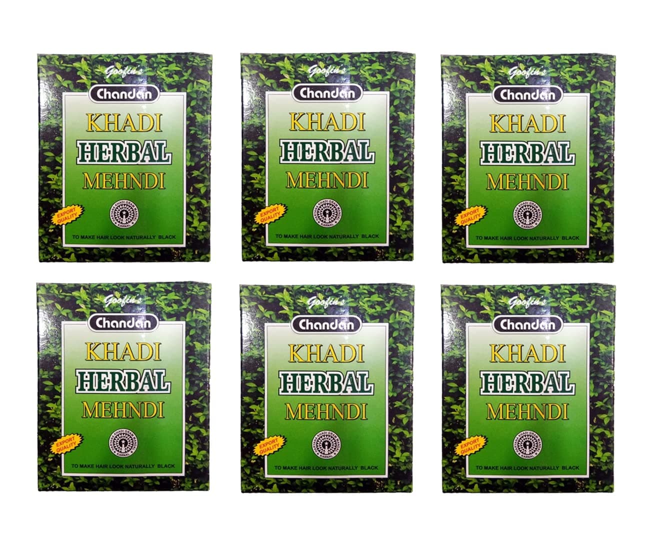 Khadi Pure Goofin's Herbal Black Mehndi, 80 G (Pack Of 6), 80 g (Pack of 6)