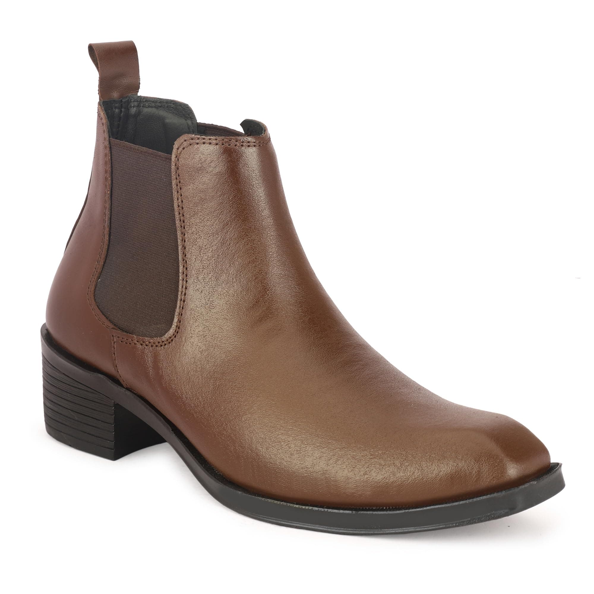 Men's Chelsea Boots | Black Croc Textured Leather | Cuban Heel | Italian Design | TPR Sole | Cushioned Insole