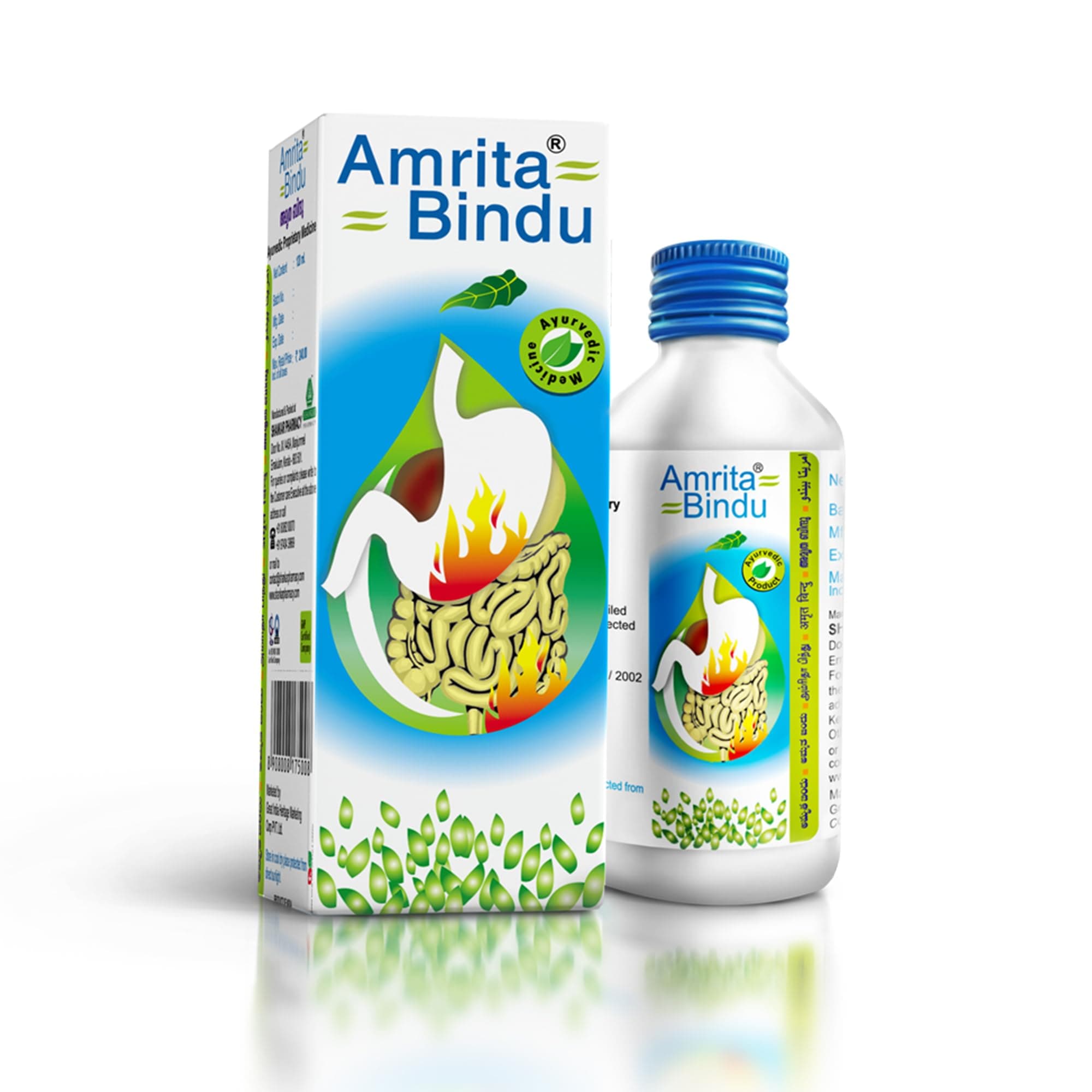 Shankar Pharmacy Amrita Bindu Syrup 120ml | Ayurvedic Digestive Health Syrup for Acidity, Gastritis, Indigestion, Gas, Bloating, Heartburn, Digestive Support & Gut Wellness
