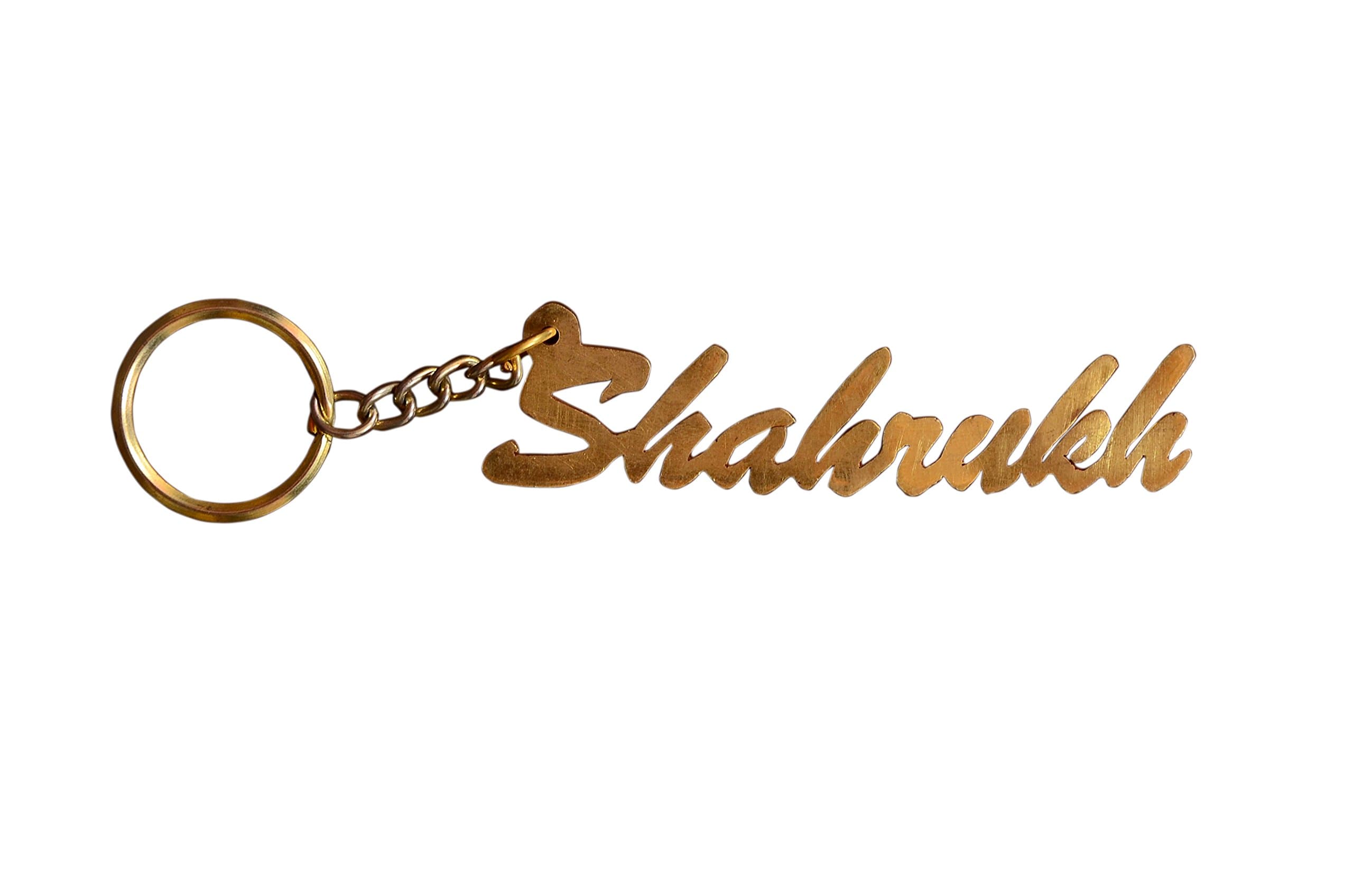 Sajal Personalized Keychain With Your Own Name Or Any Name Handcarved Brass Made Gift, Transparent