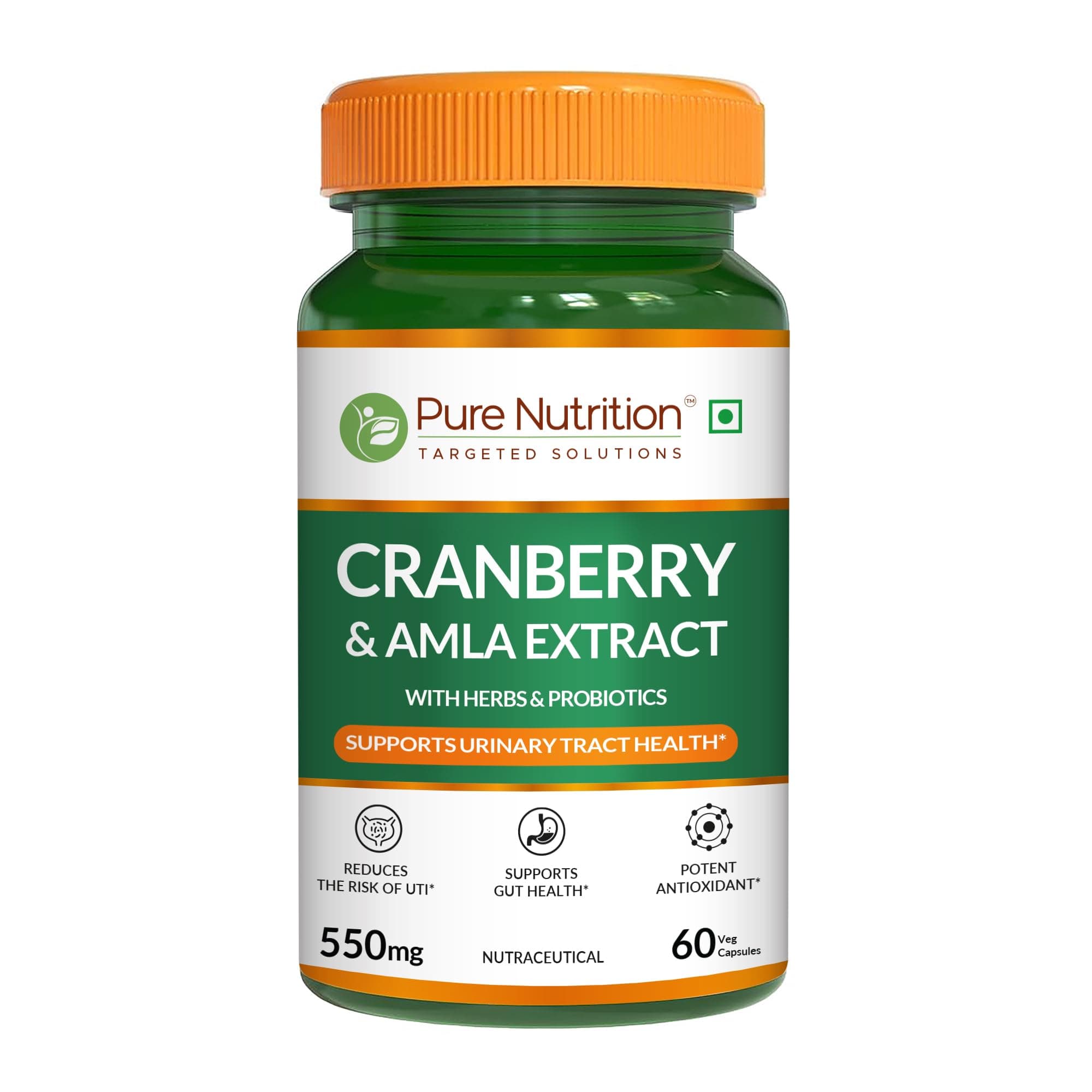 Pure Nutrition Cranberry & Amla Extract with 3 Billion CFU Probiotics