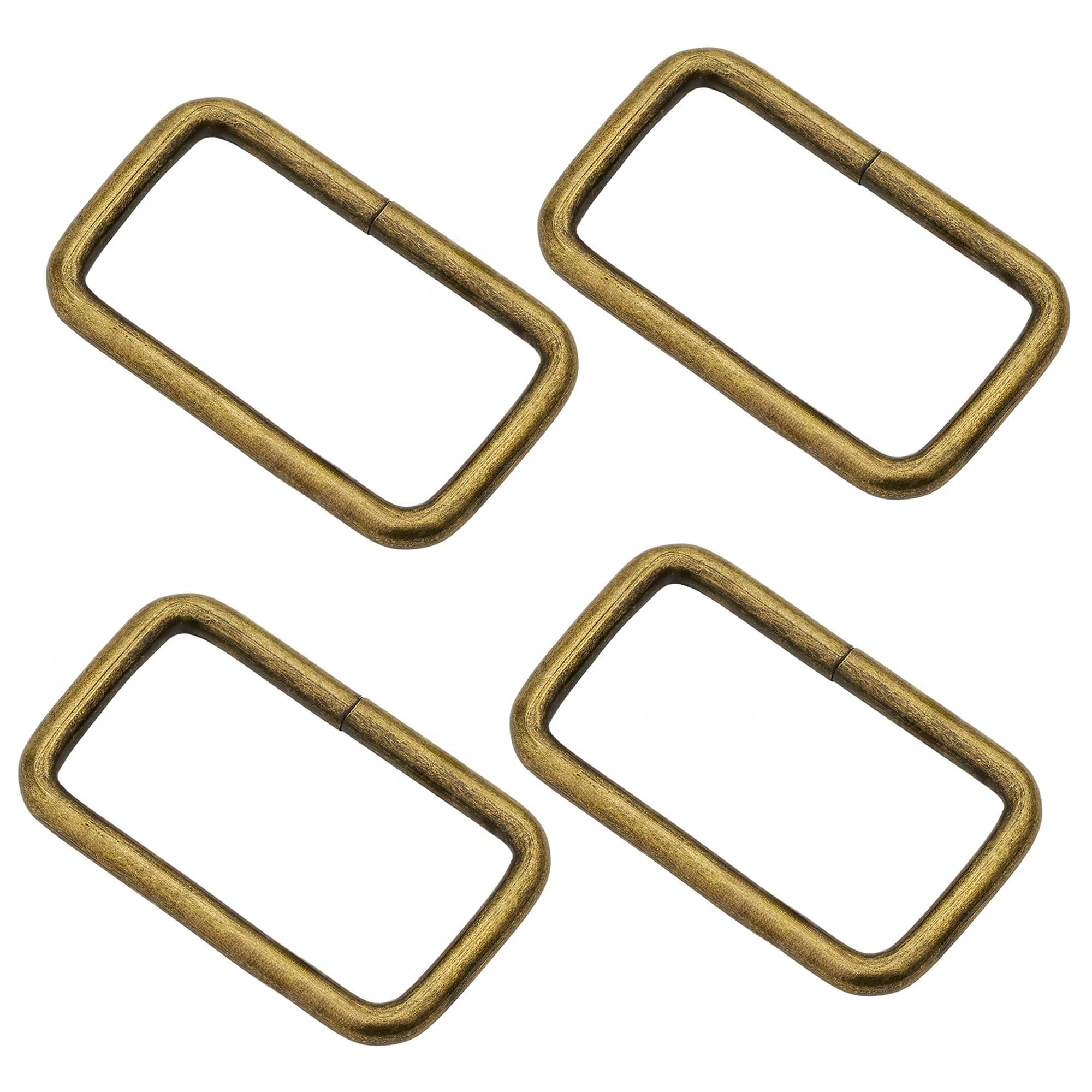 CRAFTMEmore Metal Rectangle Buckle Ring Fits 1-1/4", 1-1/2" Strap Heavy Duty Rectangular Cord for Bag Belt Loop Purse Making