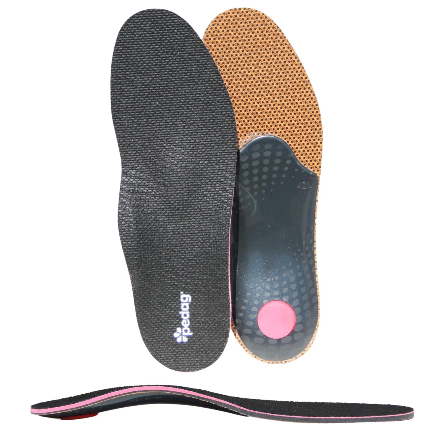 Pedag Plantar Fasciitis, German Made, Arch Support Orthotic Insoles Inserts, Men and Women, Heat Moldable Pain Relief Flat Feet Medium and High Arch, Anti-Odor, Size US Men 14/EU 47