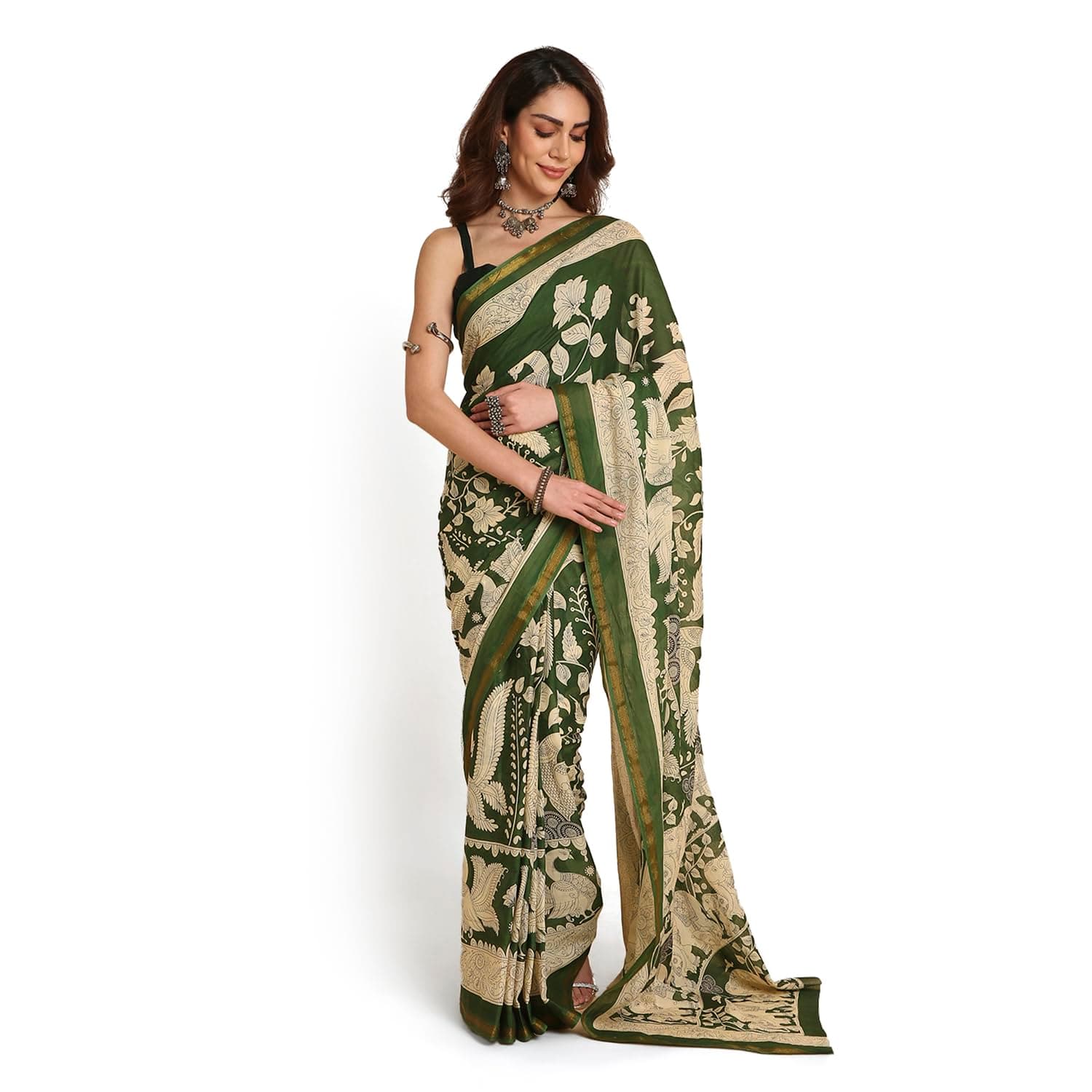 RATAN Women’s Pure Soft Cotton Saree with Blouse Piece | Lightweight Breathable Daily Wear Cotton Saree | Traditional Printed Saree for Office Casual & Summer Wear