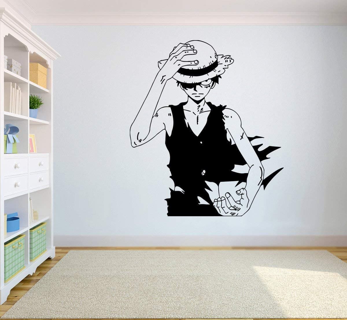 GADGETS WRAP Vinyl Decal Top Anime Wall Art Monkey d. Luffy Sticker Decor Design (Multicolour, onep7)
