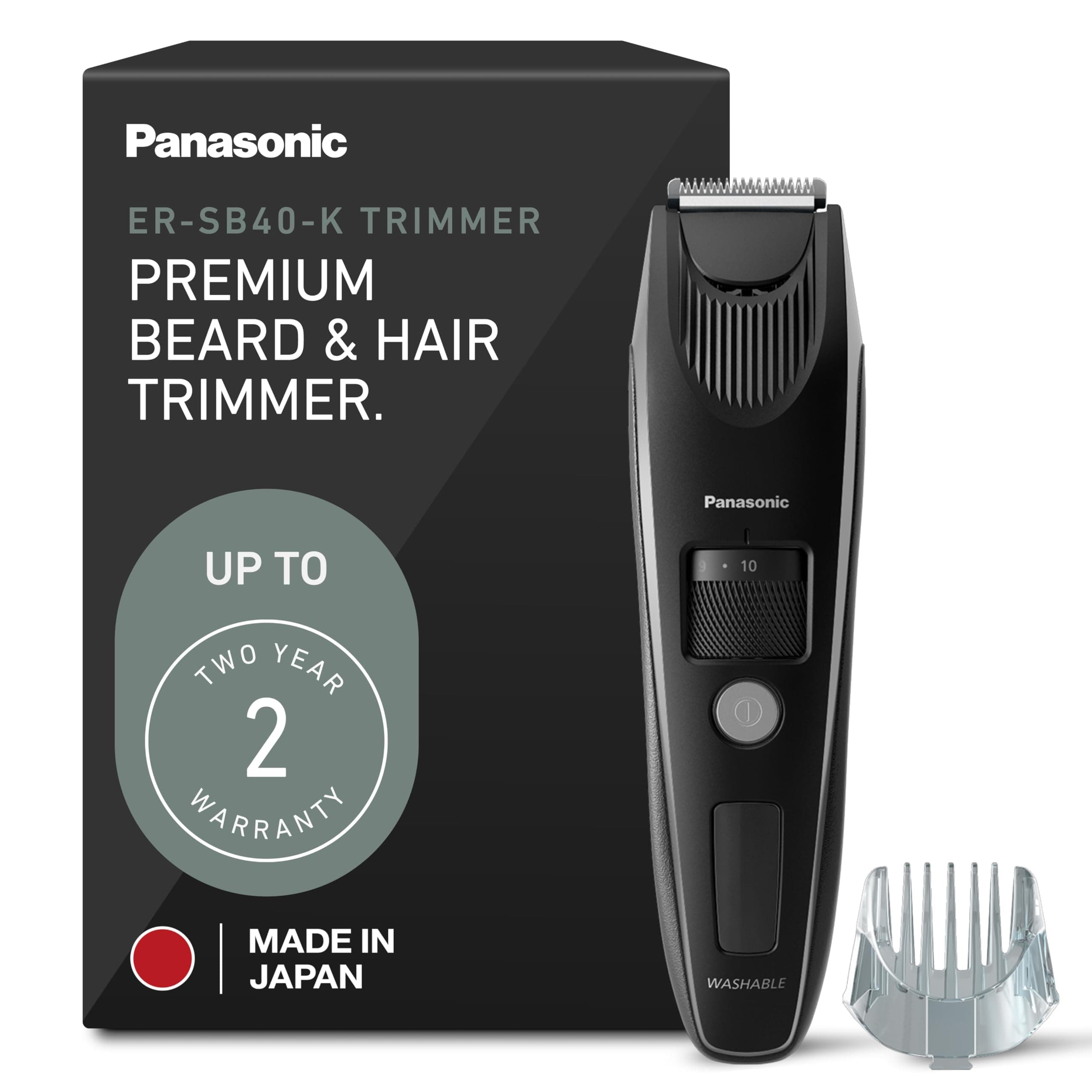 Panasonic Men's Corded Electric Precision + Power Beard Trimmer With Linear Motor Technology, Er-Sb40-K 2017 Gq Grooming Award Winner, Black