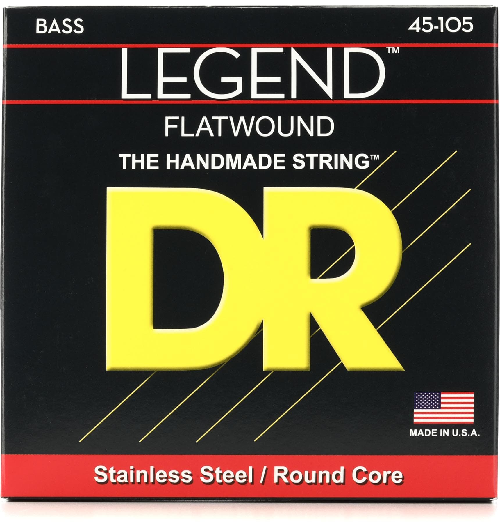 DR Strings Flatwound Stainless Steel Round Core Bass 45-105 Strings