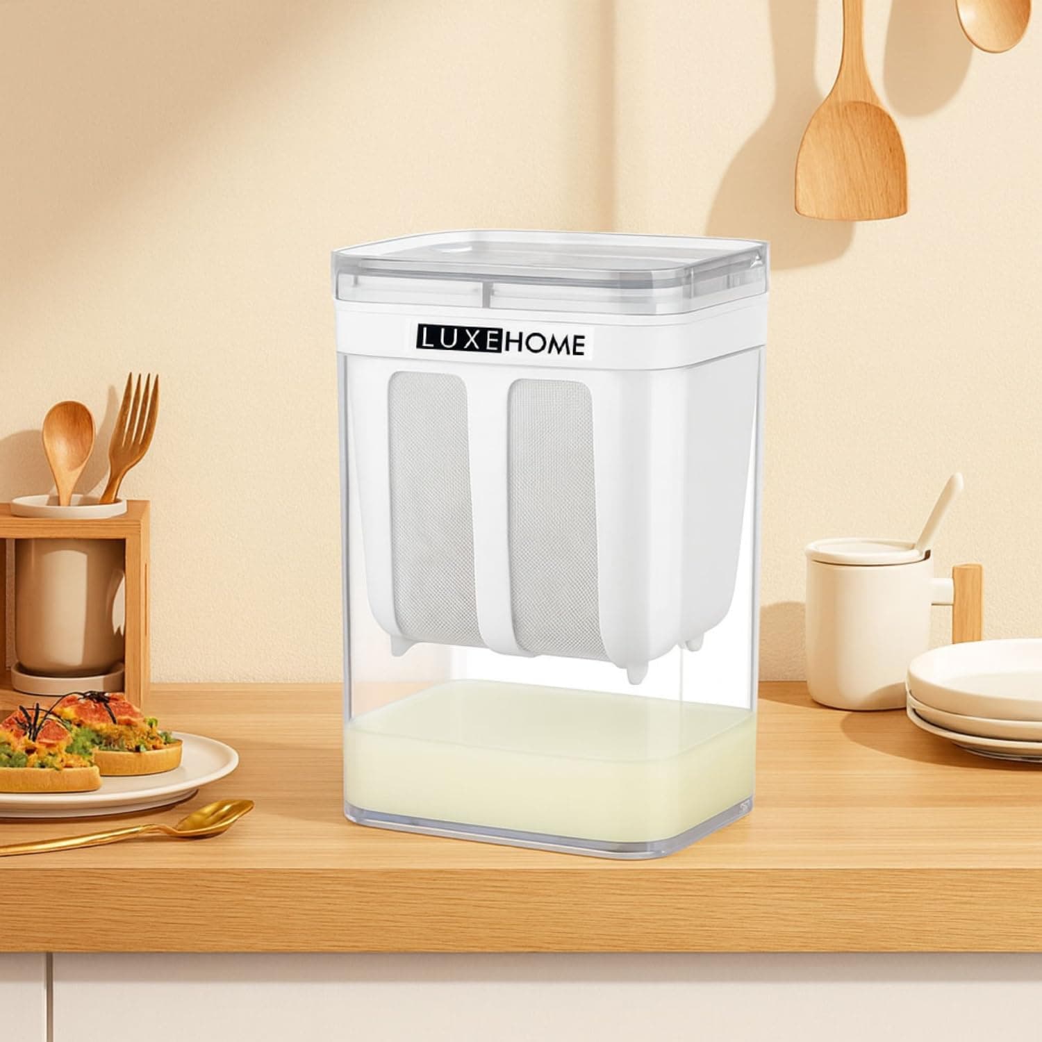 Luxe Home International Yogurt & Curd Maker 1.1 L BPA-Free Multipurpose Container for Homemade Greek Yogurt, Cheese & Dahi