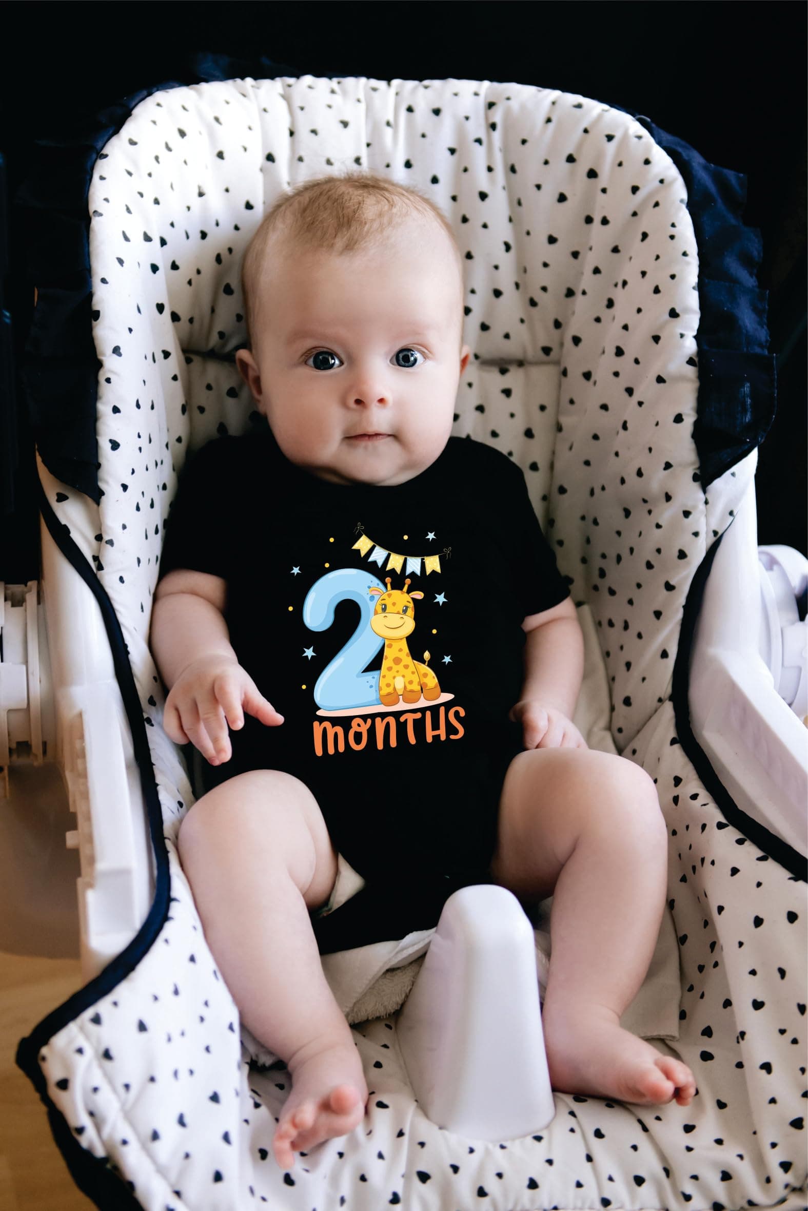 Lillypupp Monthly Milestone Two Months Birthday Unisex Cotton Baby Romper Bodysuit For New Born.2 Month Baby Boy Girl Dress Clothes For Photoshoot.