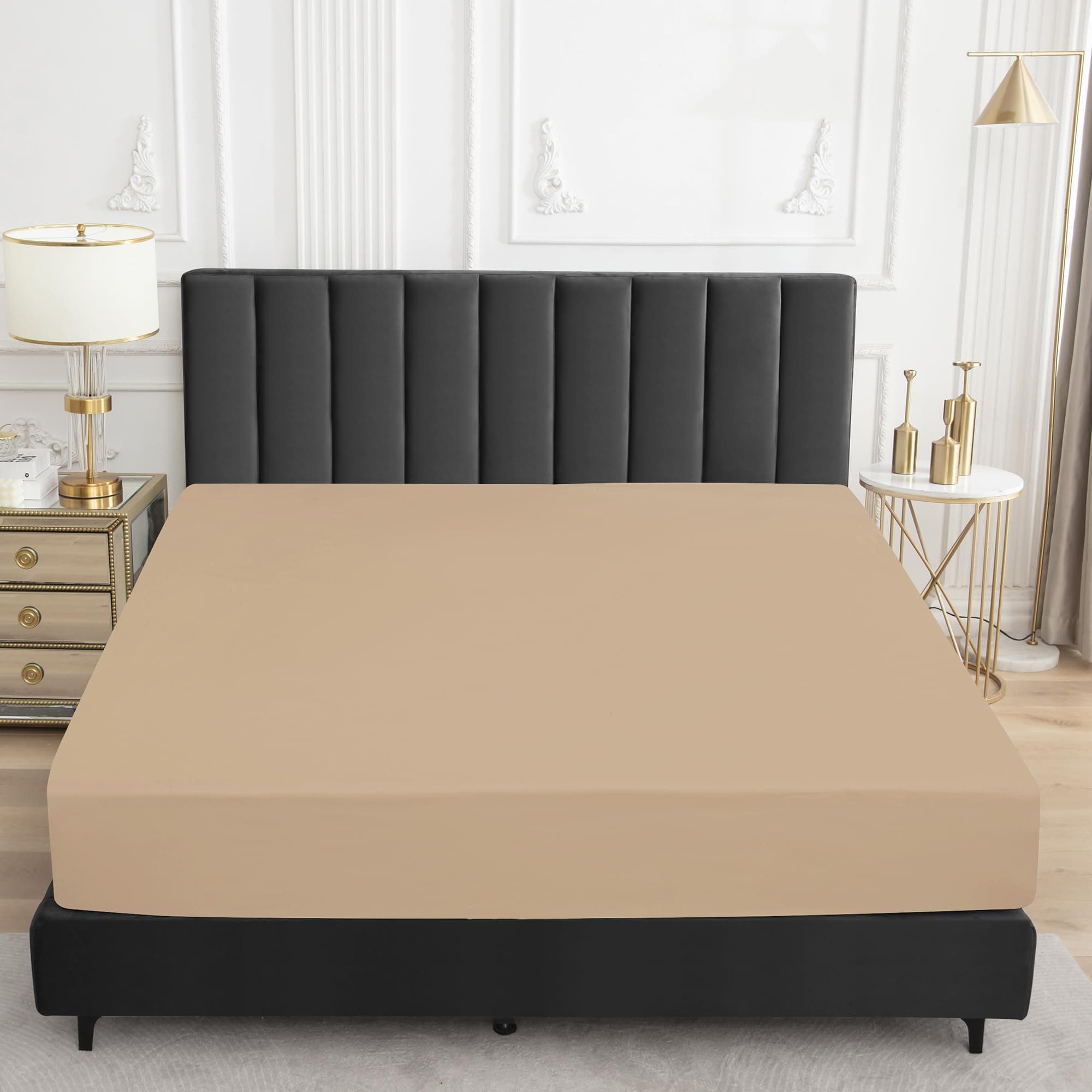 Feather Sleep 100% Waterproof Mattress Protector | Permium Cotton Mattress Skin Friendly Bed Cover | Breathable and Non-Allergenic Ultra Soft Elastic Fitted Bed Protector | All