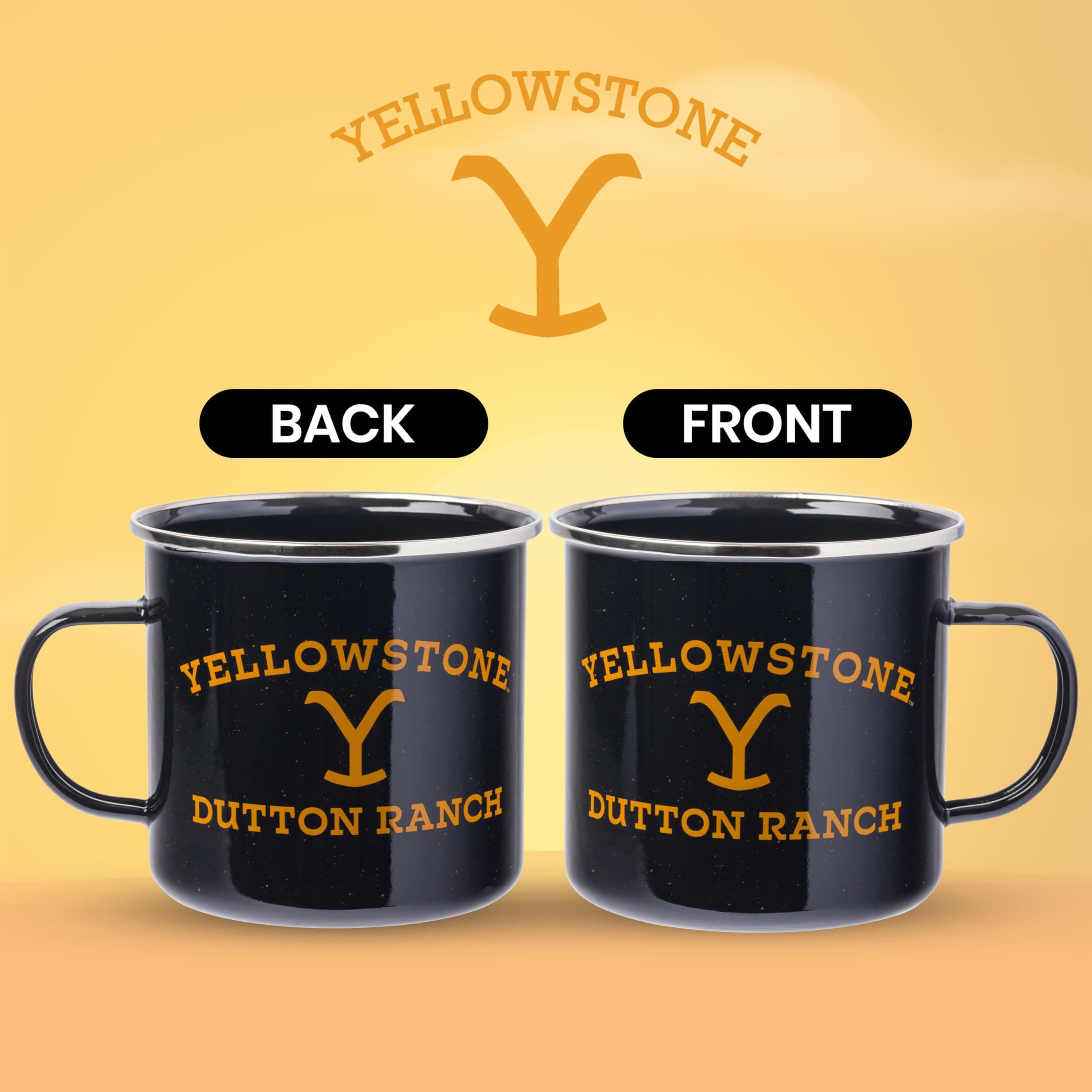 Silver Buffalo Yellowstone Dutton Ranch, Enamel Camper Mug, 21oz