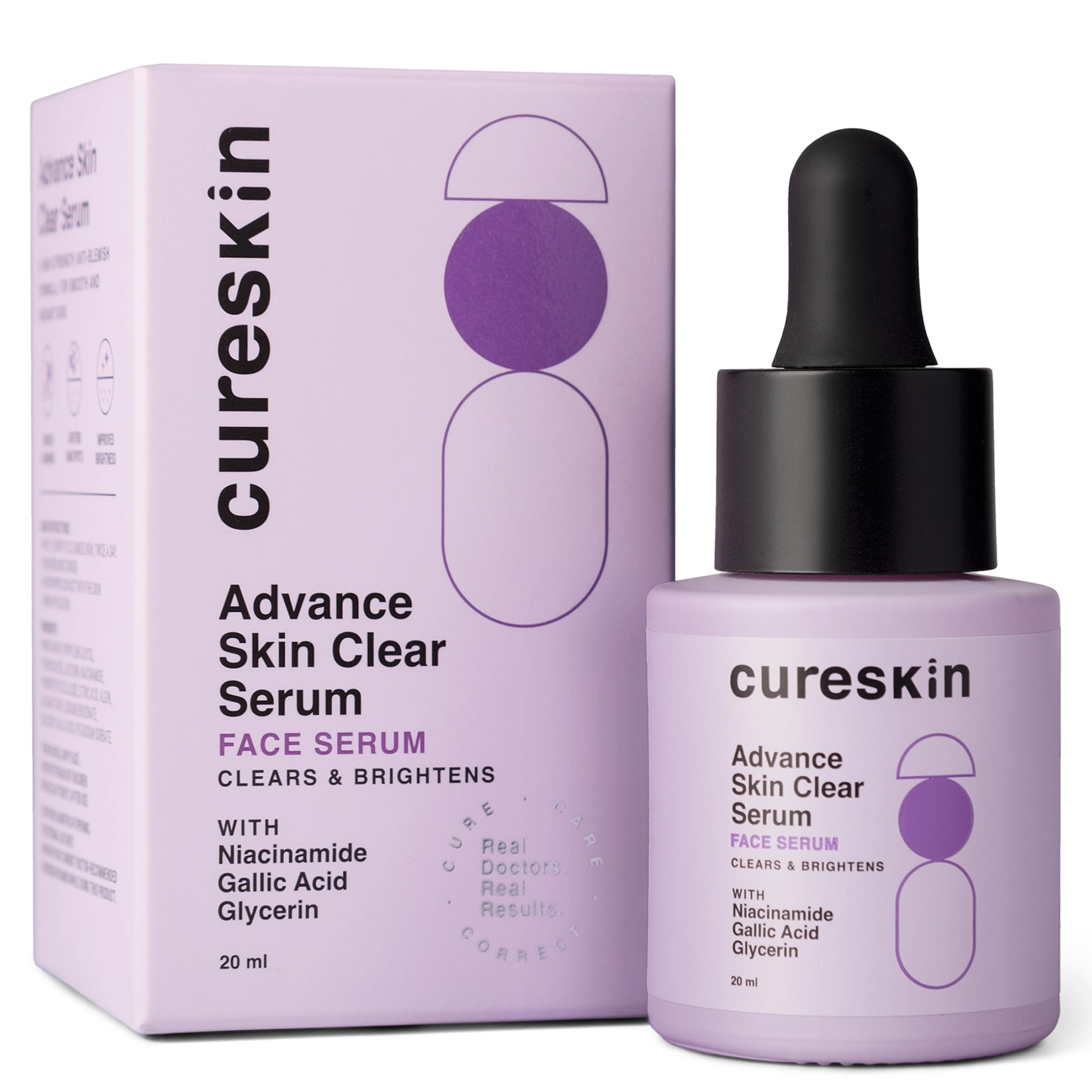 Cureskin Advance Skin Clear Serum with Niacinamide | Brightening Serum for Even-Toned Skin | Reduces Appearance of Blemishes and Uneven Texture, 20 ml (Pack of 1)