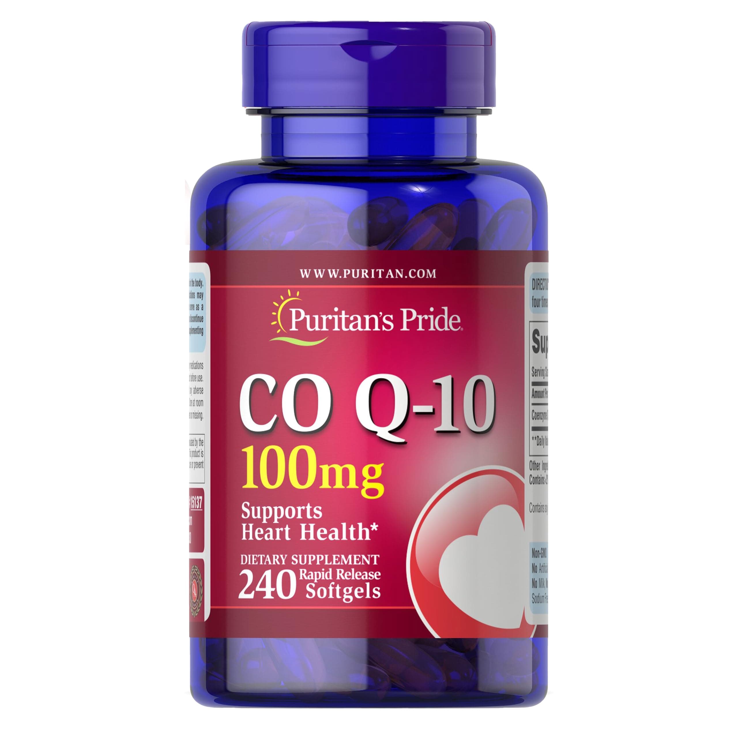 Puritan's Pride Q-SORB Co Q-10 100 mg-240 Rapid Release Softgels