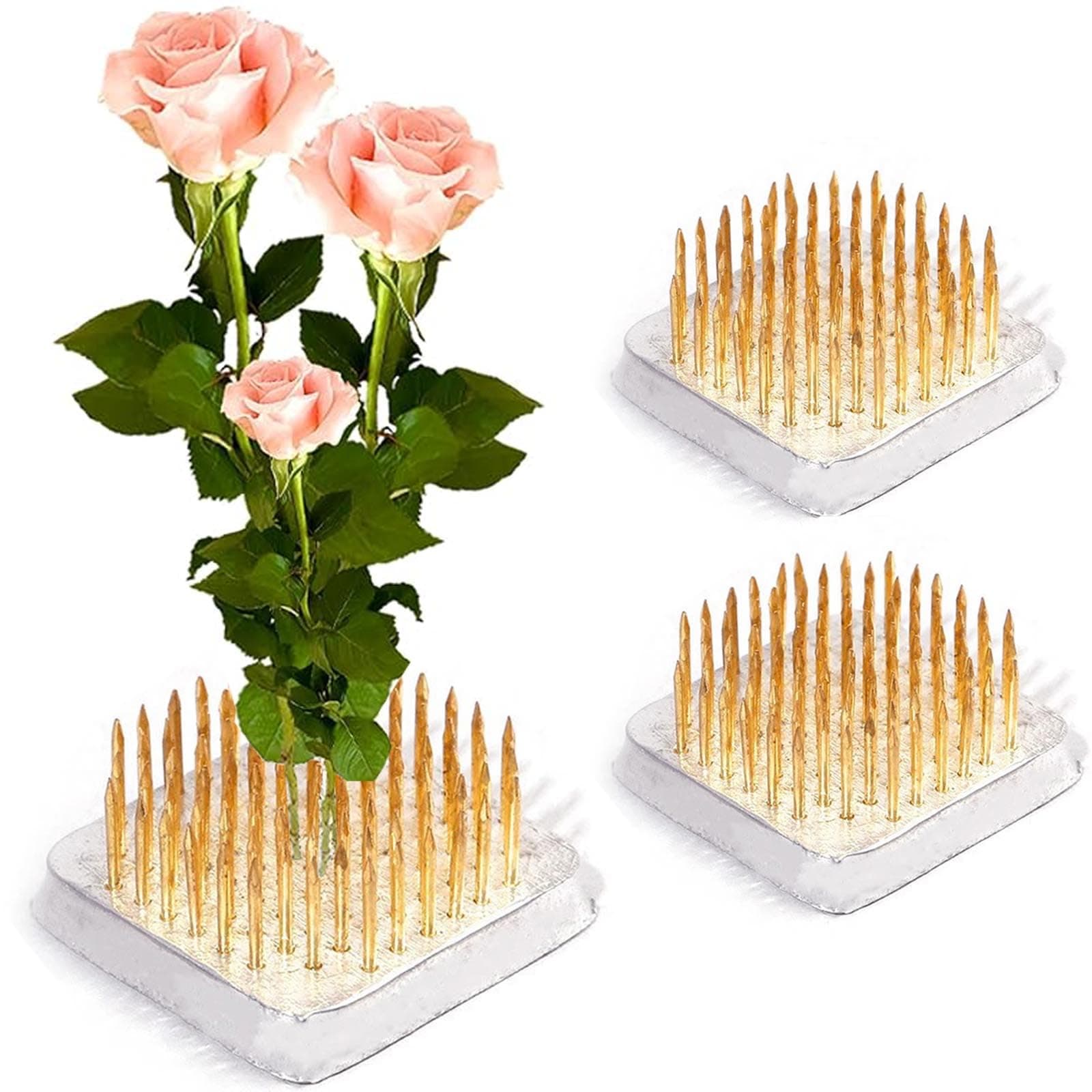 2 Pcs Flower Arrangement Holder, Square Metal Material Flower Making Materials for Daily and Holiday Floral Arrangement Art Flower Frog 3.6 * 3.6cm Ideal for Professionals and Enthusiasts