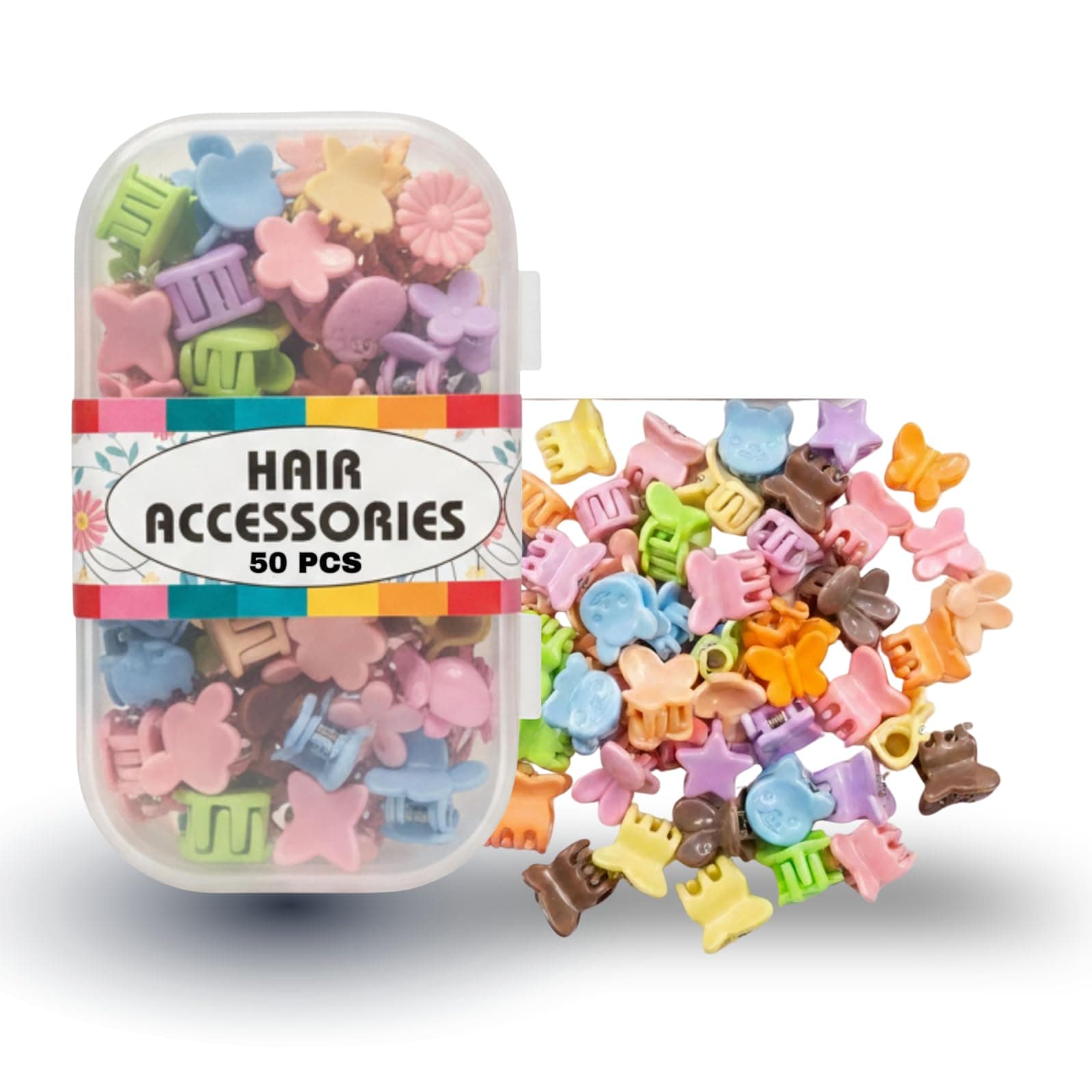 Cute Mix Hair Clips, 50 pcs, Multicolor Small Snap Clips, Perfect for Baby Girls, Kids & Women