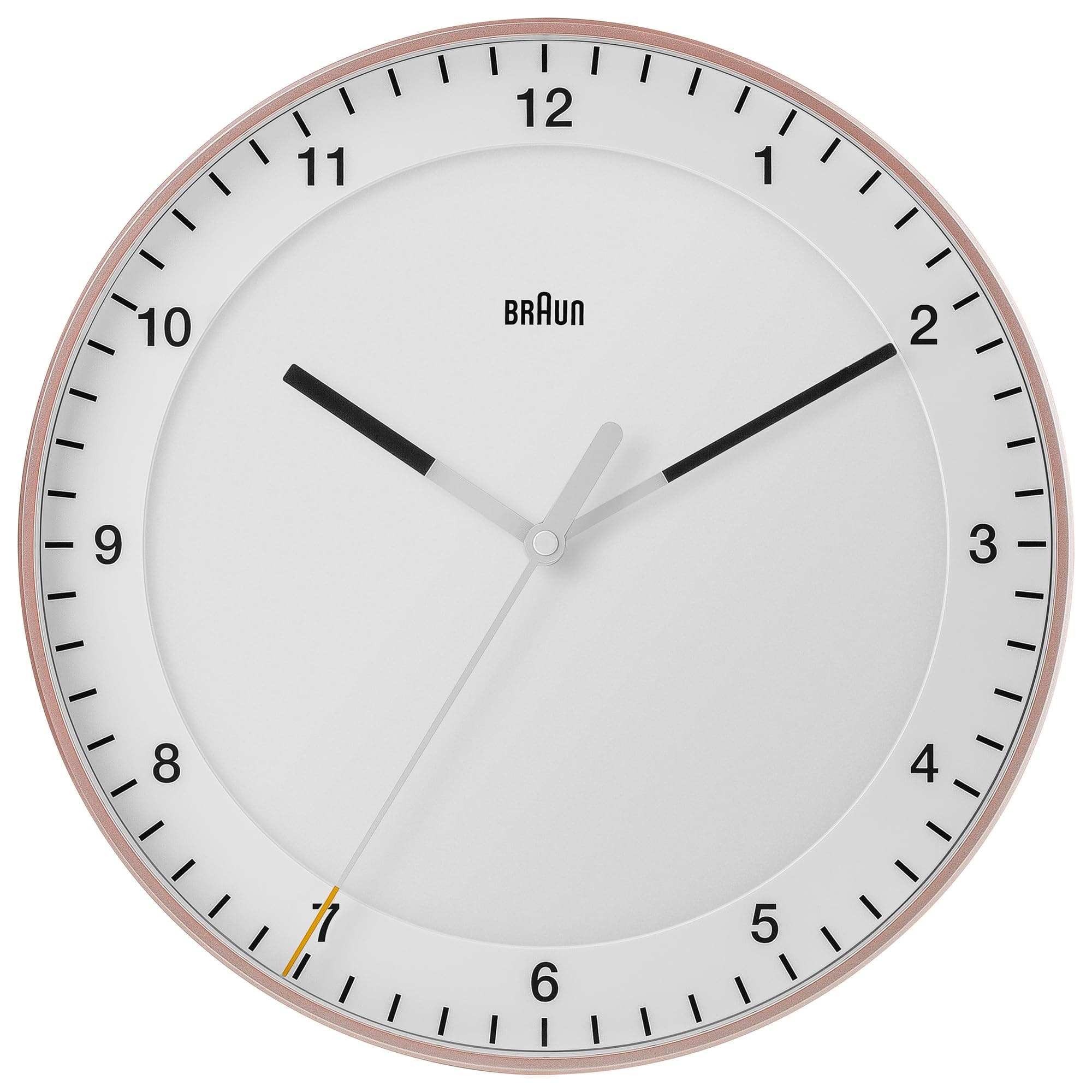 Braun Plastic Classic Large Analogue Wall Clock with Silent Sweep Movement - BC17PW, White