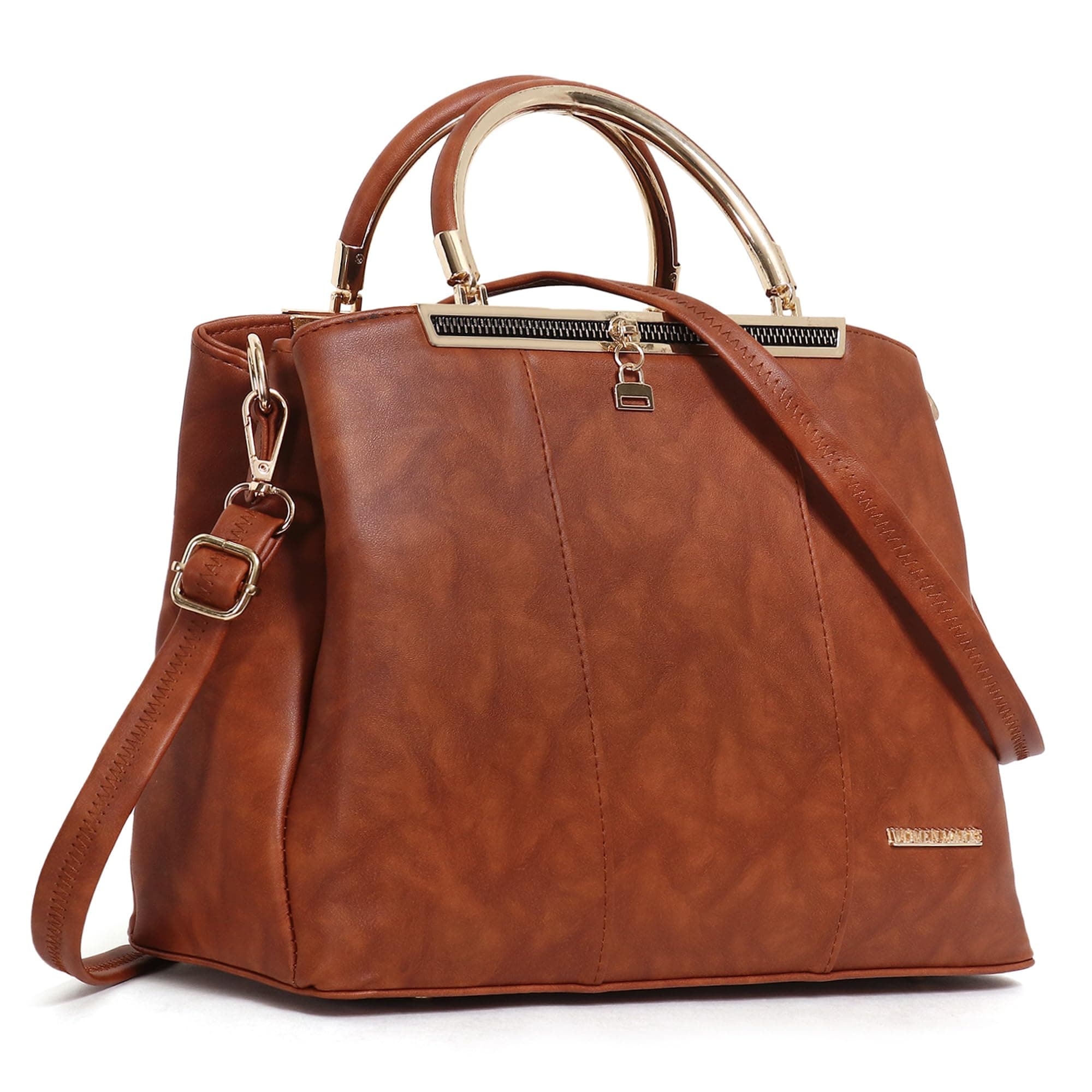 WOMEN MARKS Handbag and Shoulder Bag, Top Handle Satchel, and Spacious Zipper Compartment.