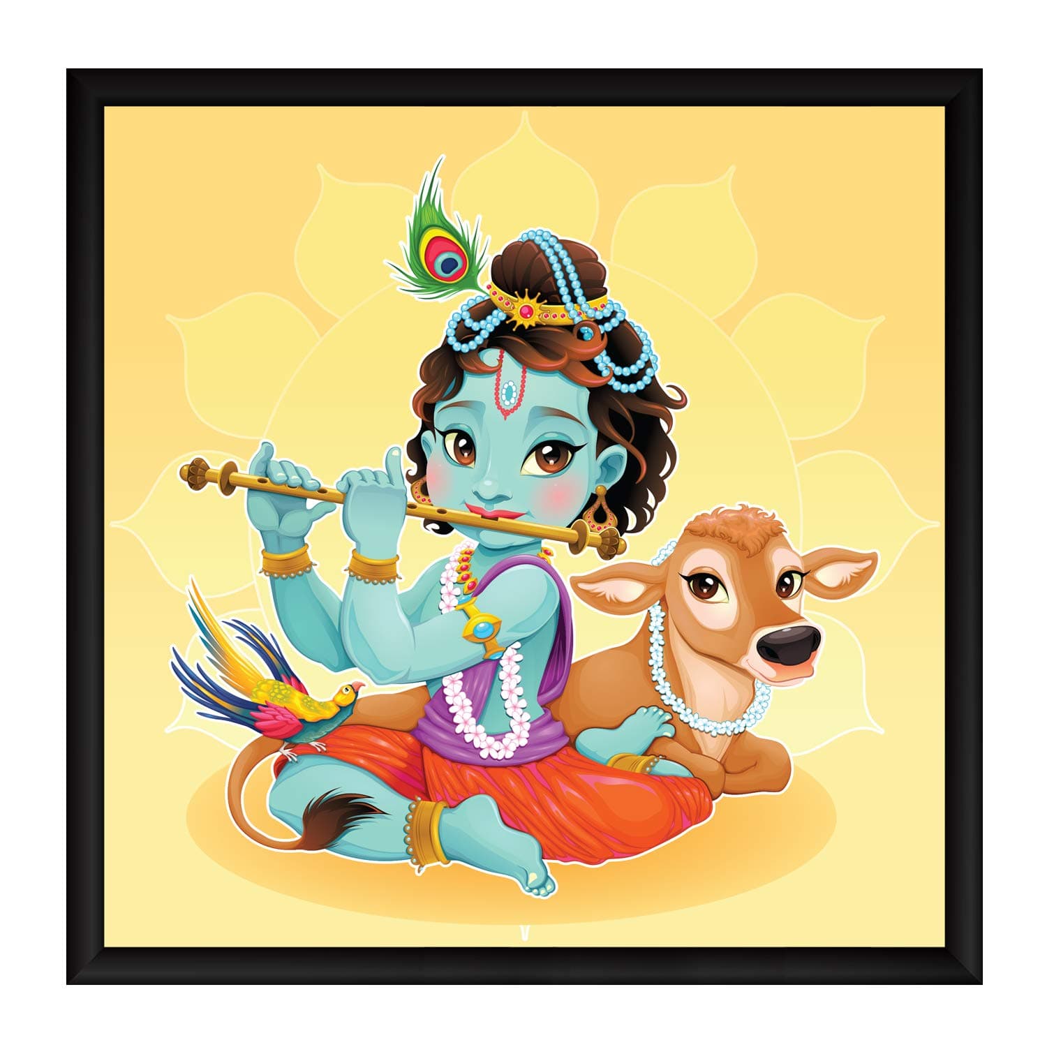ArtX Paper Traditional Wall Art Painting, Multicolor, Traditional Art, 13X13 in, Set of 1