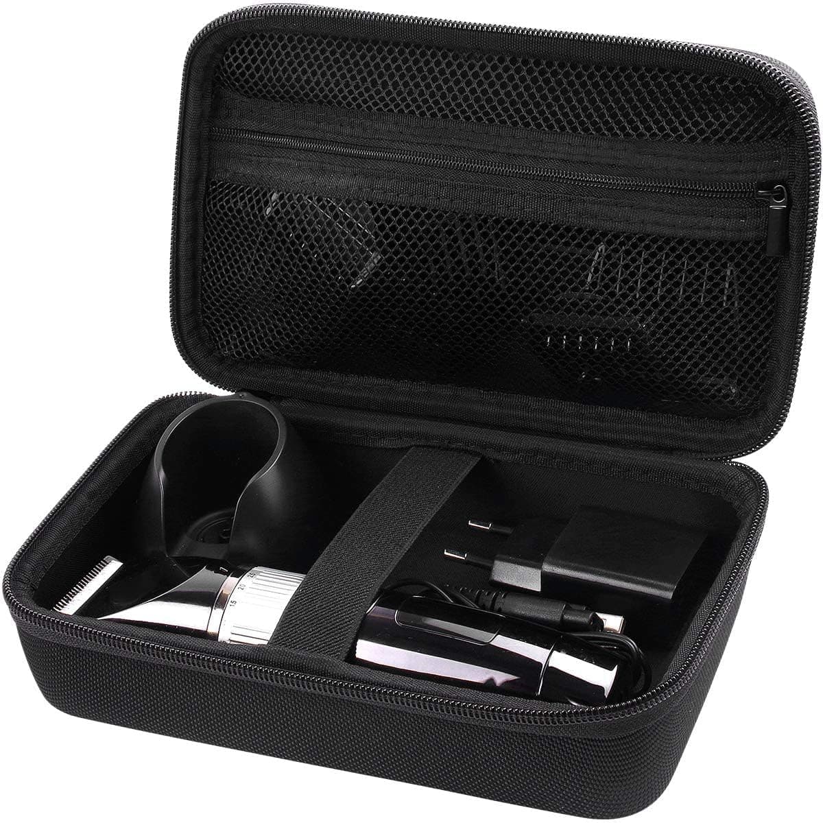 Case for Hatteker Hair Clipper Cordless, Beard Trimmer Organizer Storage for Men Hair Cutting Kit Precision Shaver, with Inner Net Bag for Grooming Kit.(Case Only)