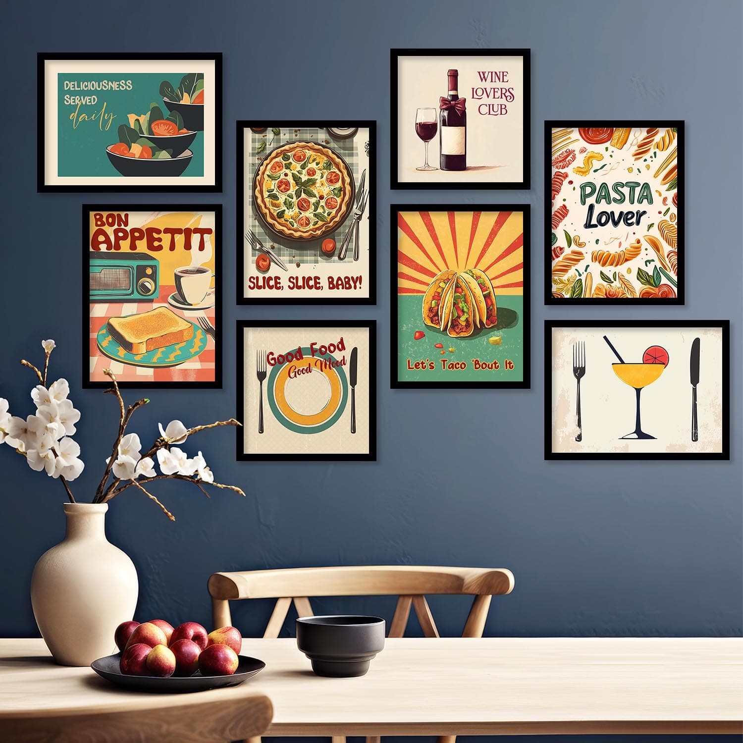 kotart Set of 8 Retro new - D3