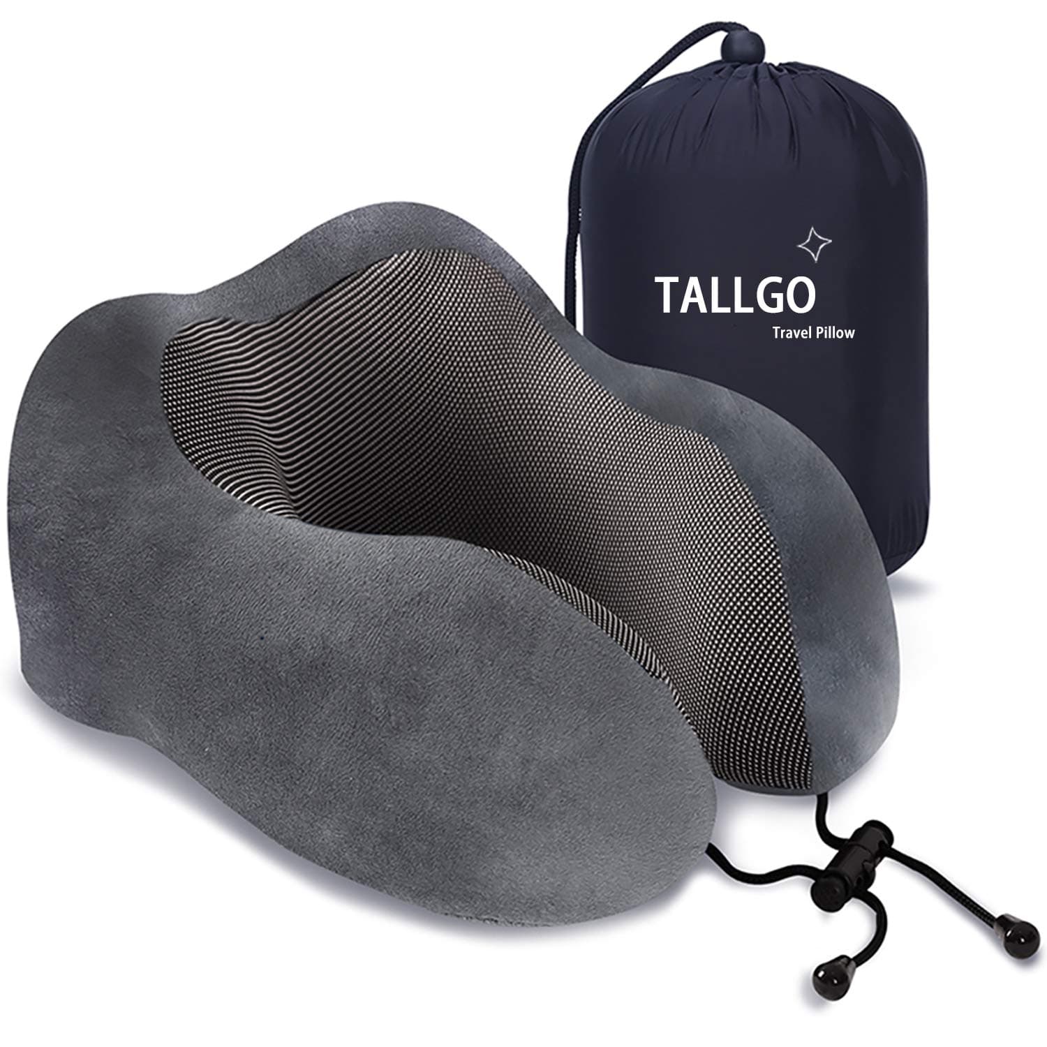 Travel Pillow, Best Memory Foam Neck Pillow Head Support Soft Pillow for Sleeping Rest, Airplane Car & Home Use (Black) (Pink) (Grey)