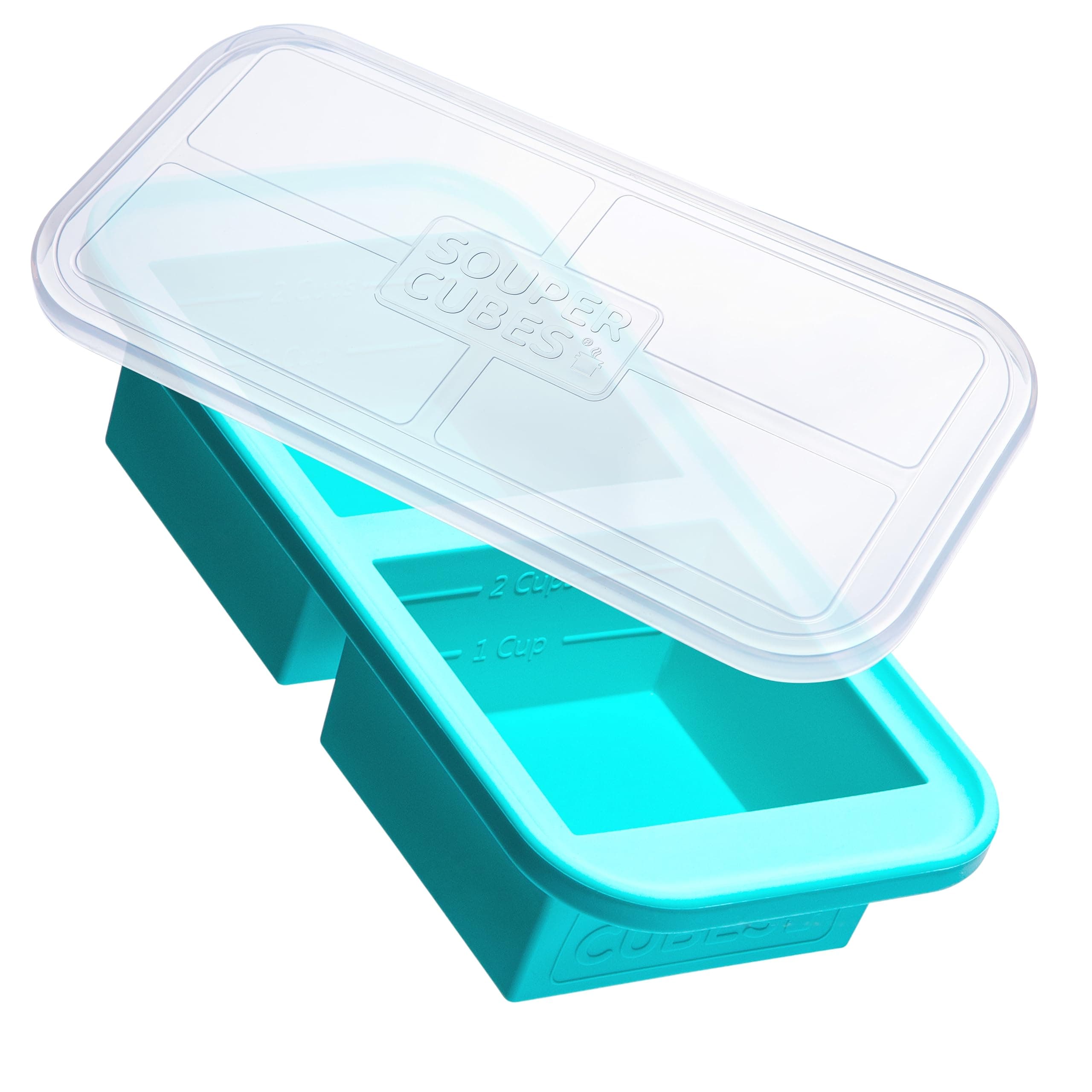 Souper Cubes 2 Cup Silicone Mold for Food, Aqua, 1-Pack