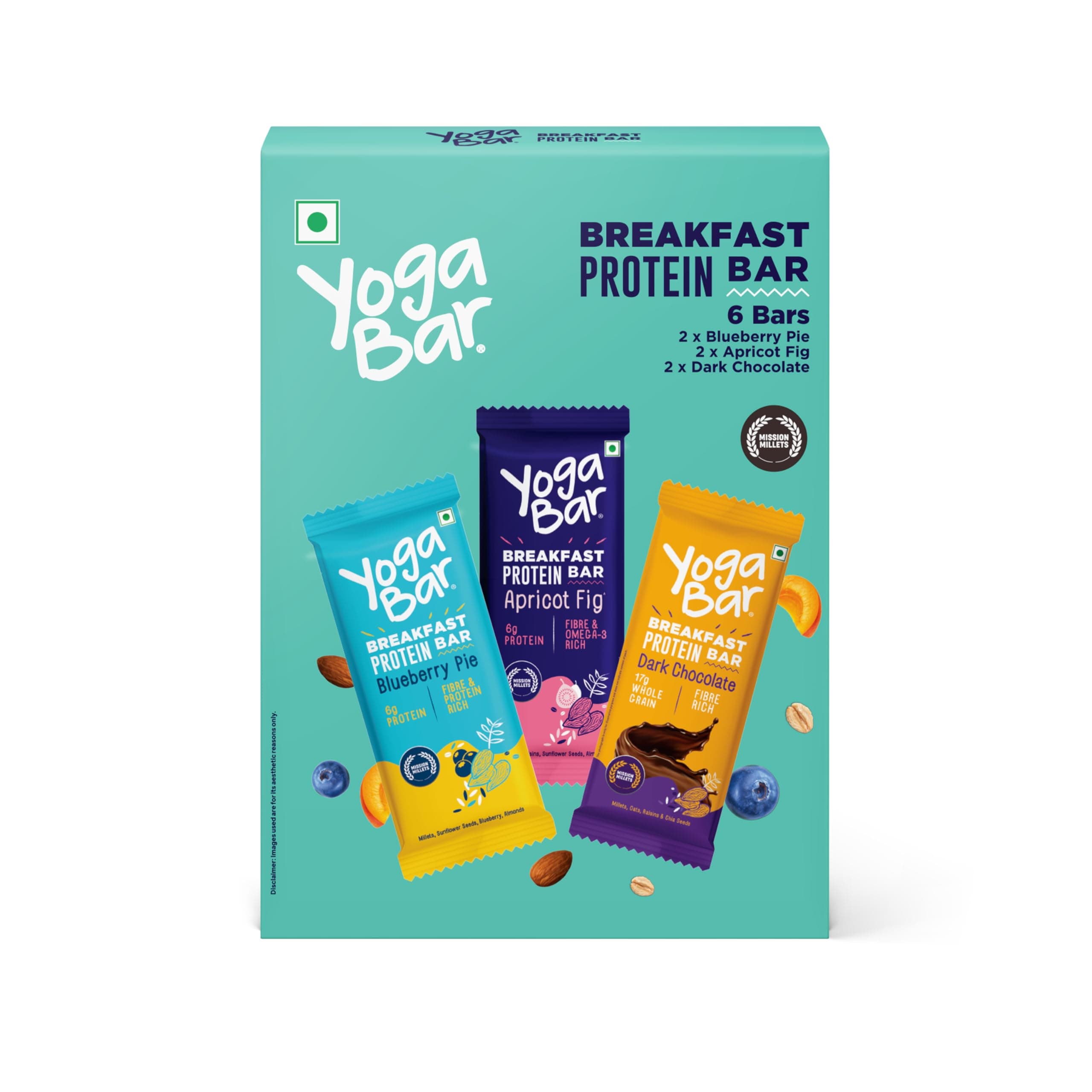 Yogabar Variety Combo Pack, 21 Bars | Power Up 20g Protein Bar x 5 | Breakfast Bars x 6 | Energy Bars x 10 | Ideal for Pre & Post Workout, Protein Snack, Keto Diet, Daily Protein