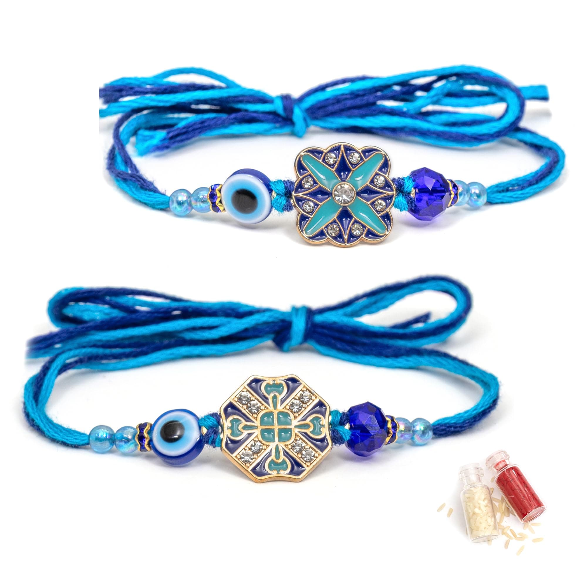 To The Nines Rakhi for Brother with Greeting Card &Tilak Material - Pack of 2