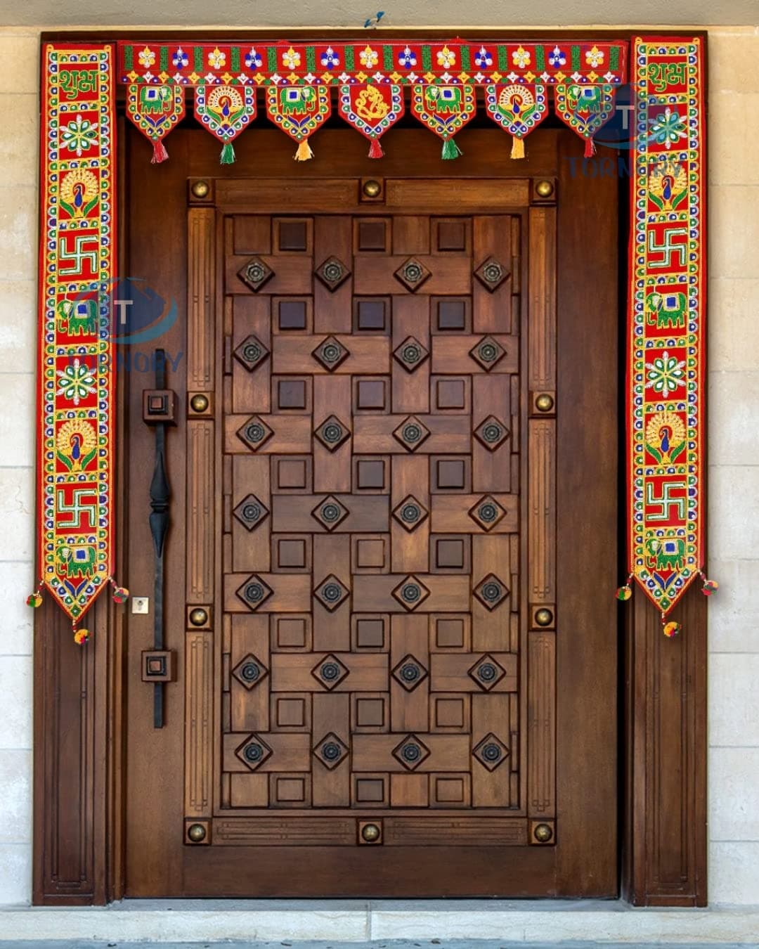 TORNORY Traditional Toran Bandarwal for Home Decor/Wall Hanging for Entrance Door,Multicolour(37×37 Inch,Set of 3 Pieces)