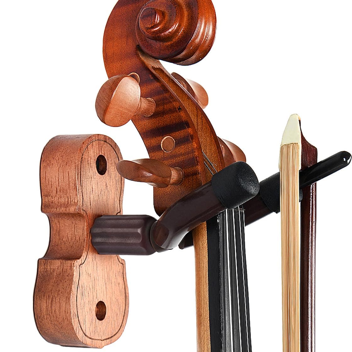 WOGOD Violin Hanger Home and Studio Wall Hanger for Violin or Viola.Made of Hardwood (Sapele)