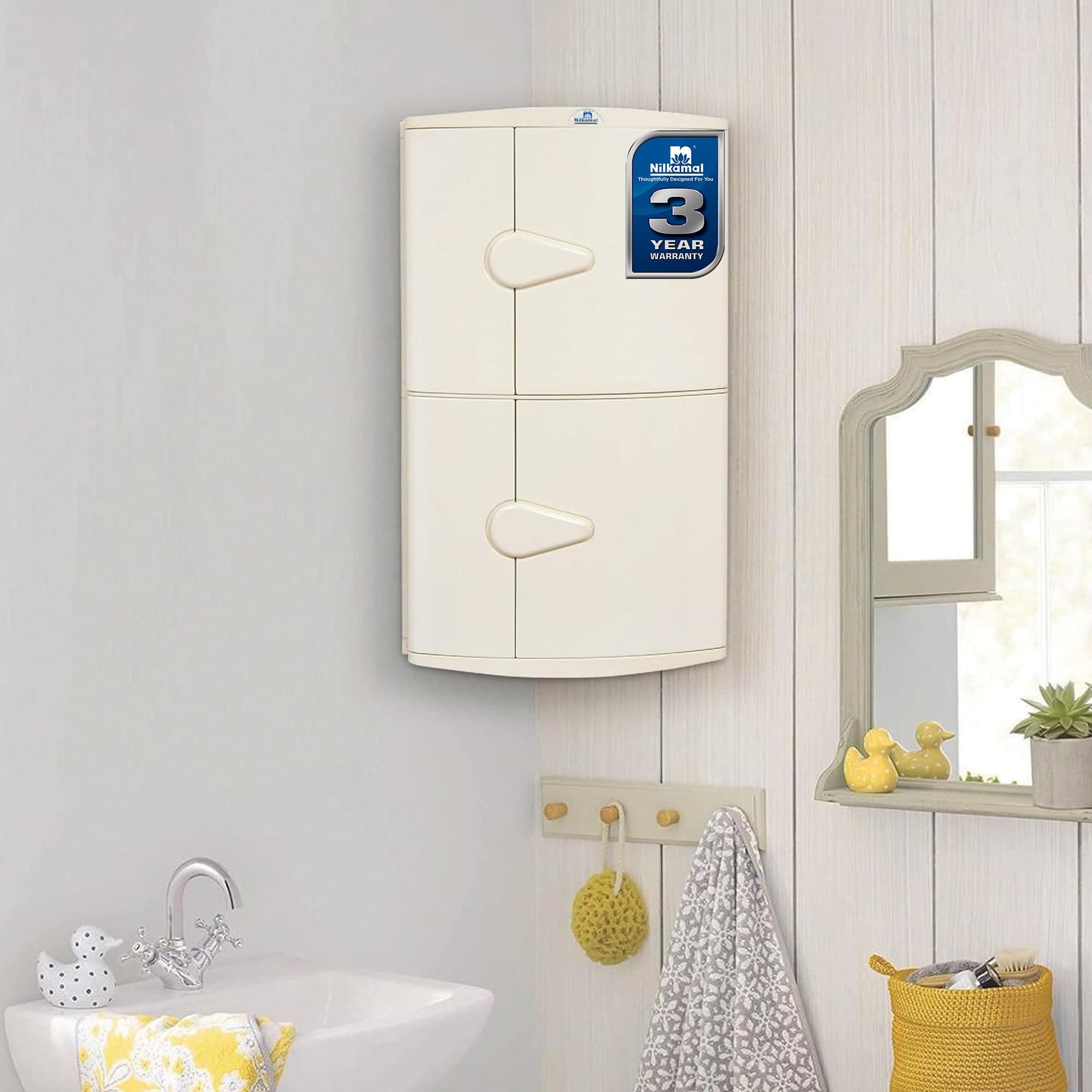 Nilkamal 2 Door Plastic Storage Corner Cabinet