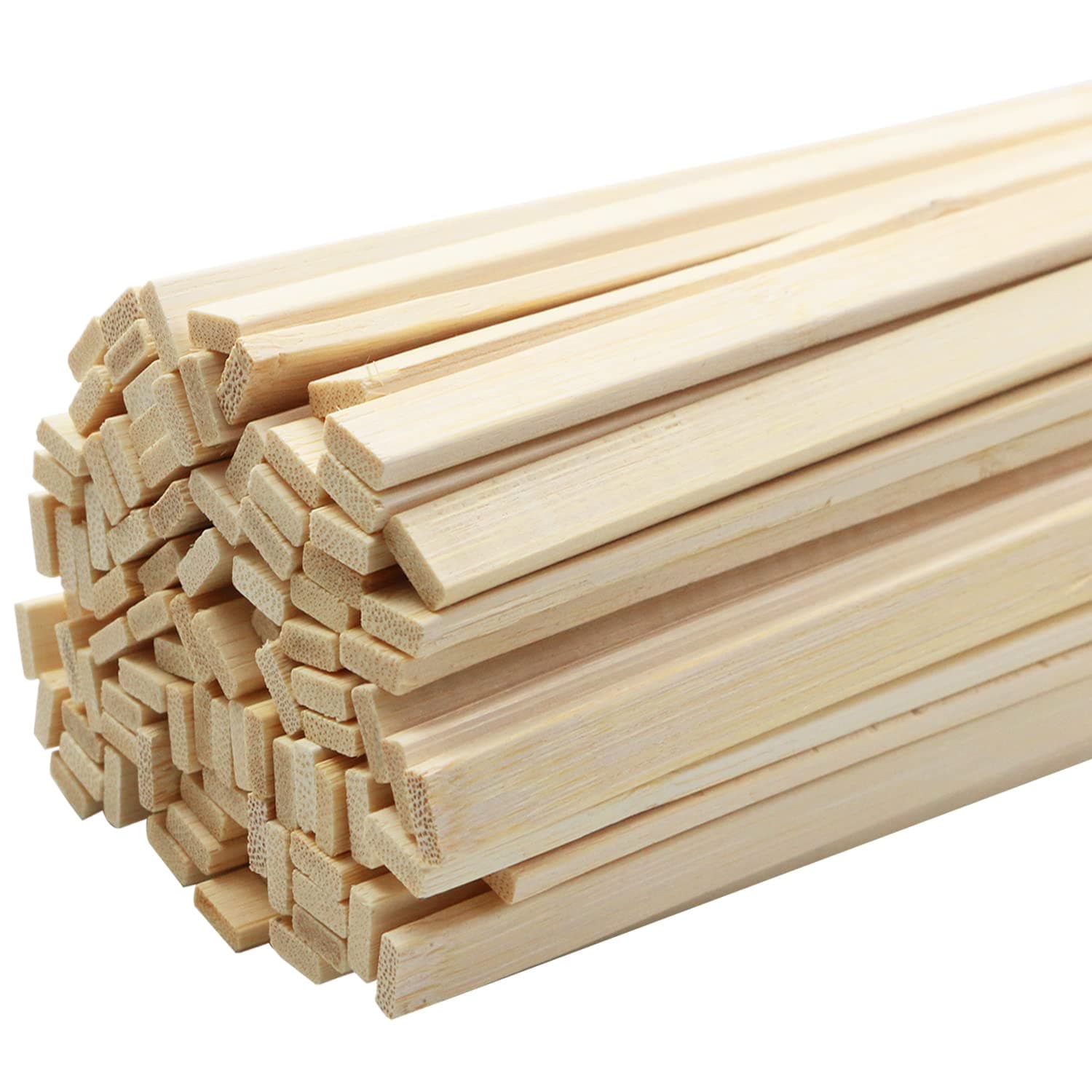 Fansunta Wood Craft Sticks, 100 Pack, 15.7 x 0.35 in, Natural Bamboo