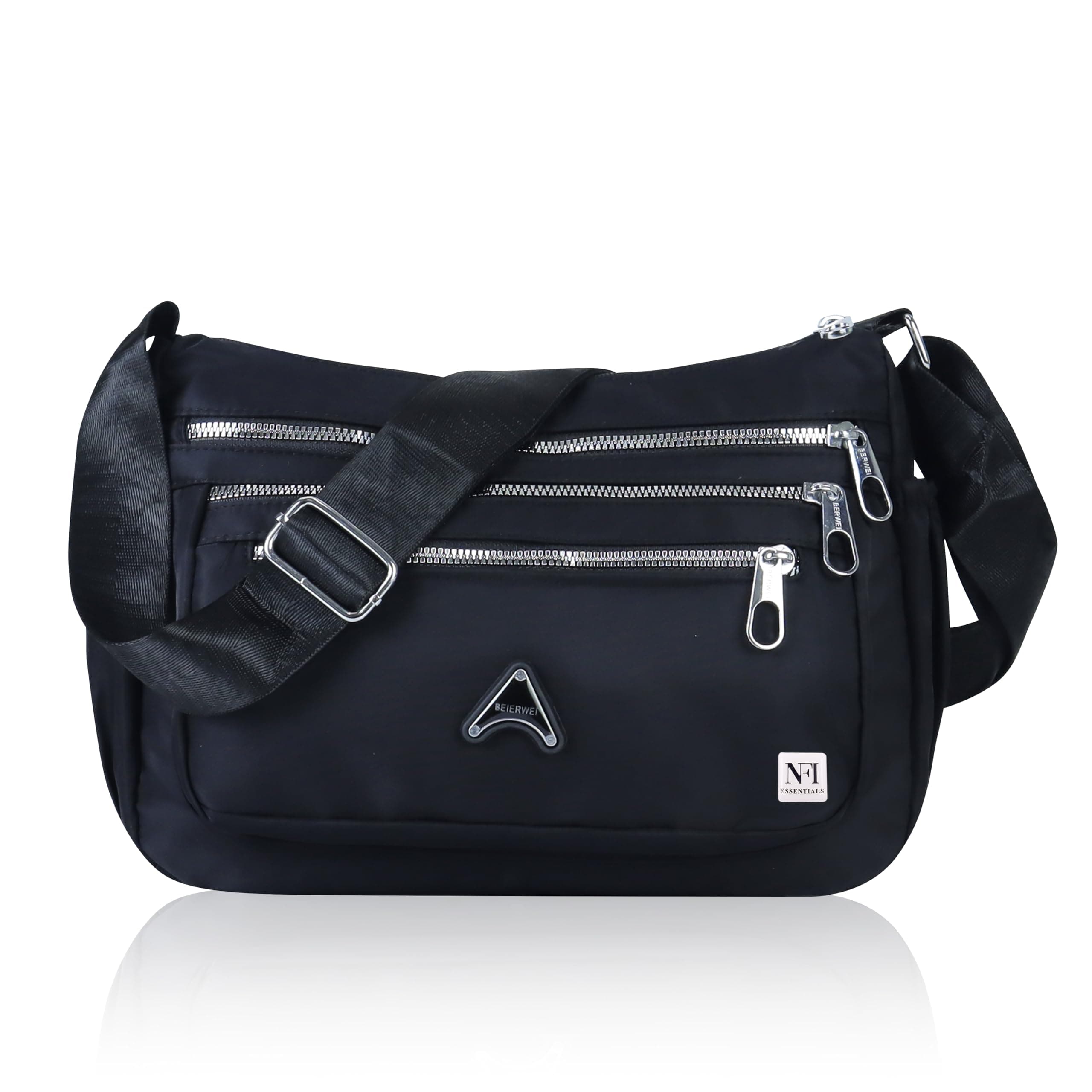 NFI essentials Crossbody Bag for Women, Multi-Layer Stylish Sling Bag for Girls, Nylon Shoulder Bag Purse for Ladies, Multi Pocket Travel Massenger Bag for Woman Latest
