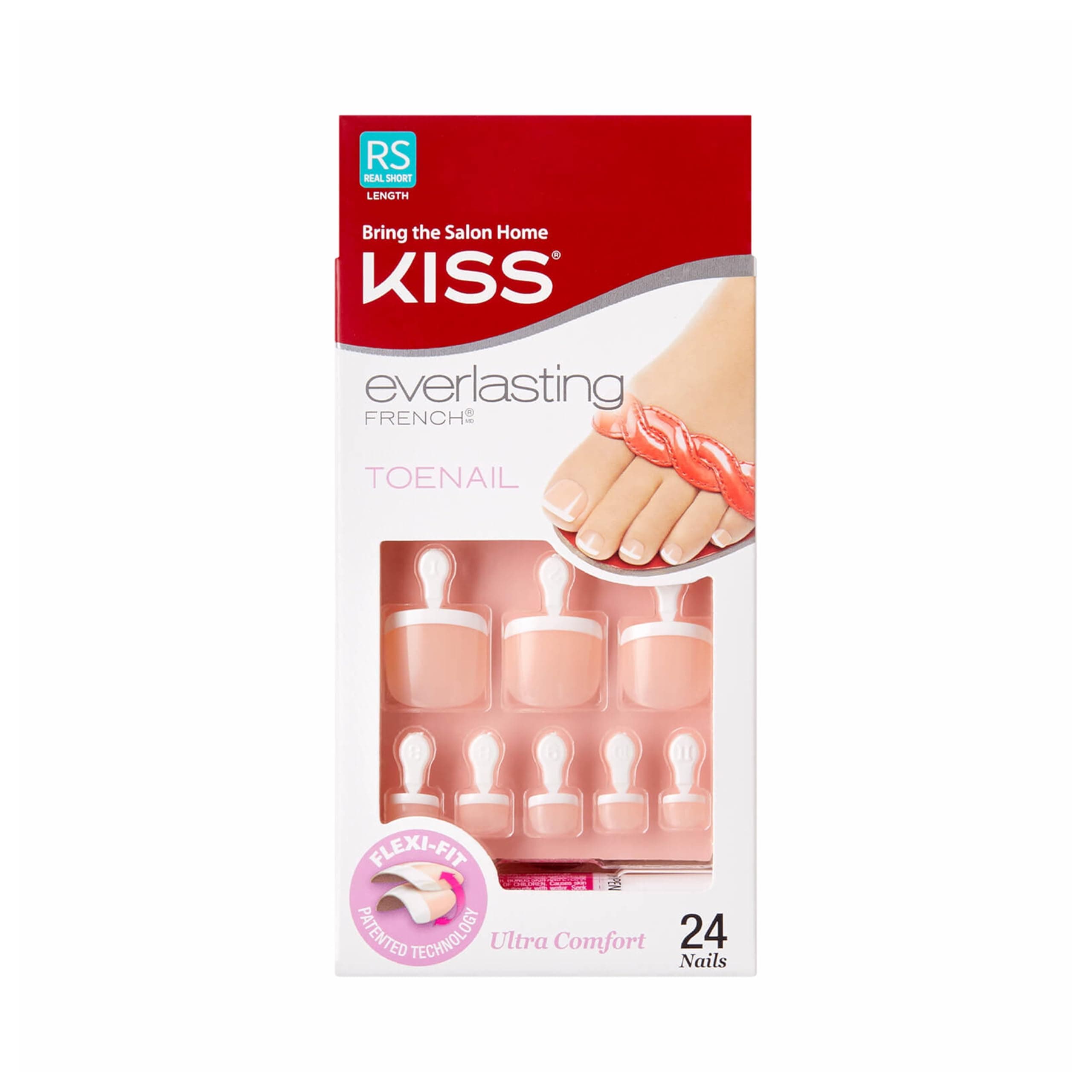 Kiss Everlasting French Toenail Limitless Kit, 0.07 Pound