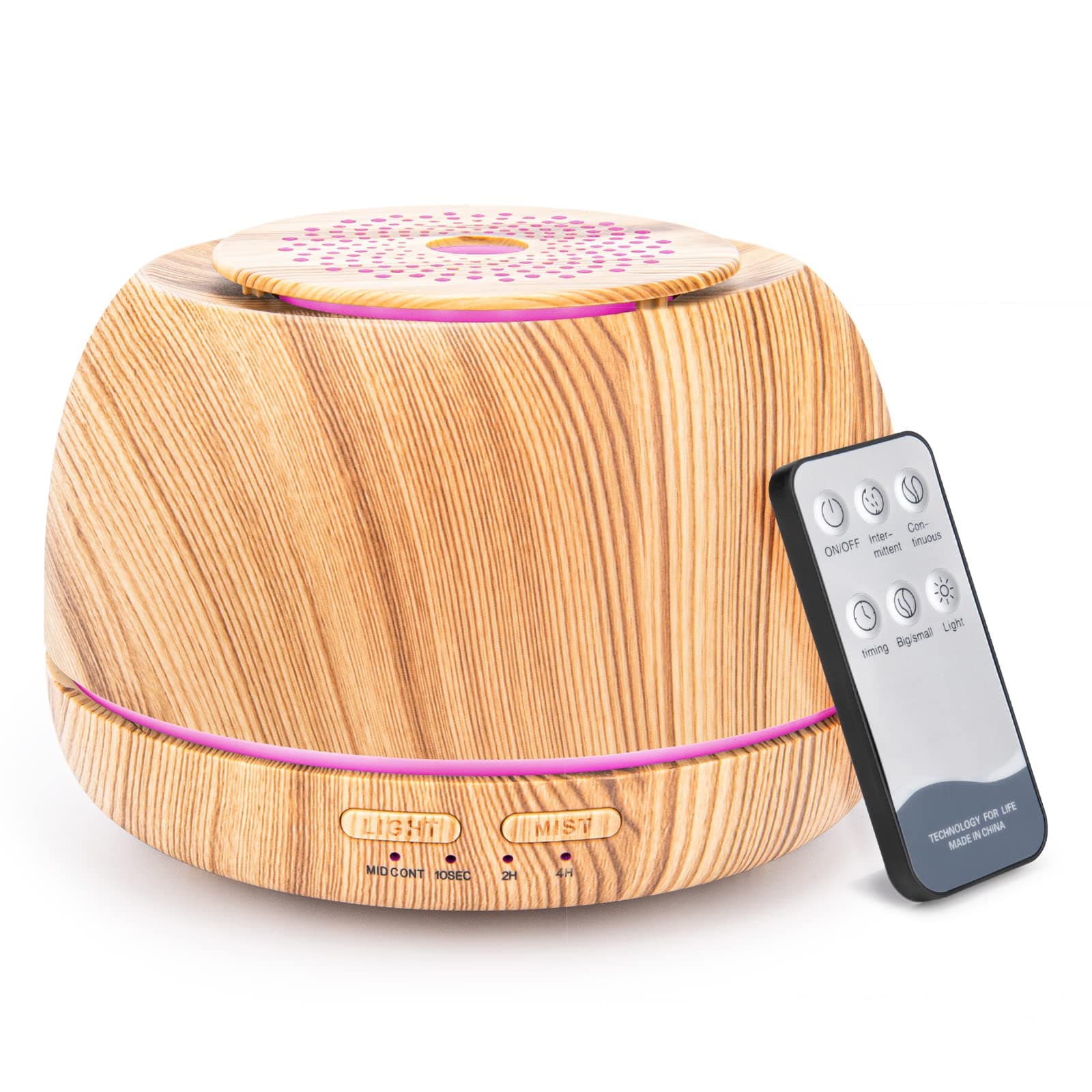 SEEDSEEL 300ML Essential Oil Diffuser, Aroma Diffuser Includes Remote Control,USB-C Power Cable.Aromatherapy Scent Air Humidifier with Waterless Auto-Off,7-Color LED for Room?Office