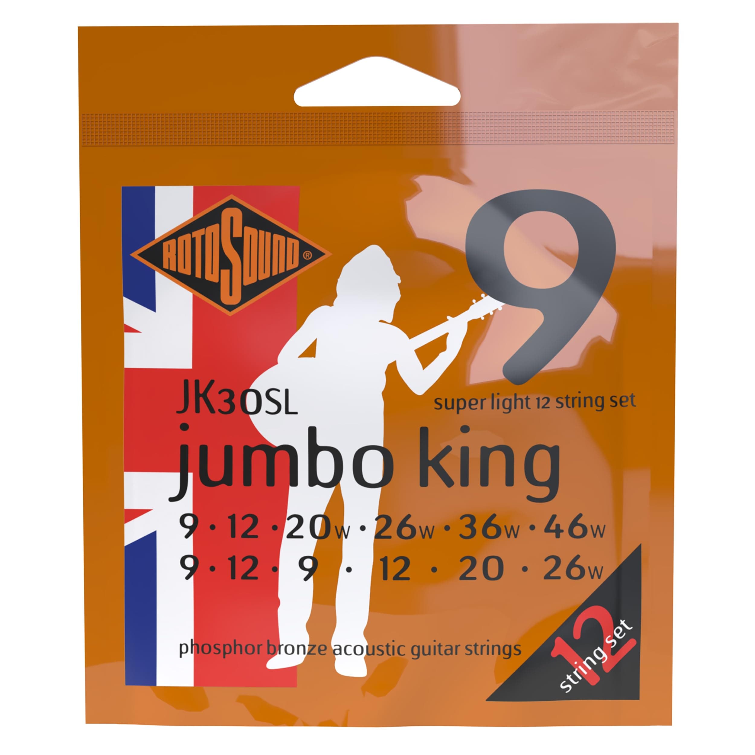 Roto String JK30SL PHOSPHOR BRONZE 12 STRING 9 12 9 12 20 26
