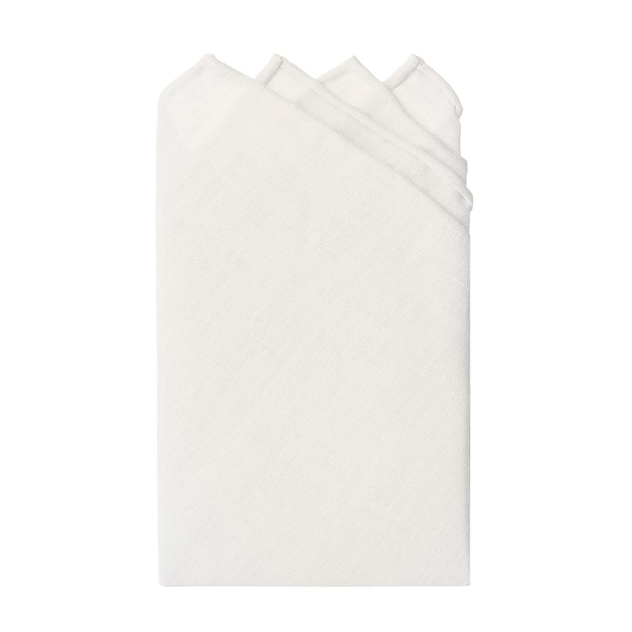 Jacob Alexander Linen Handrolled 15" x 15" Pocket Squares-White