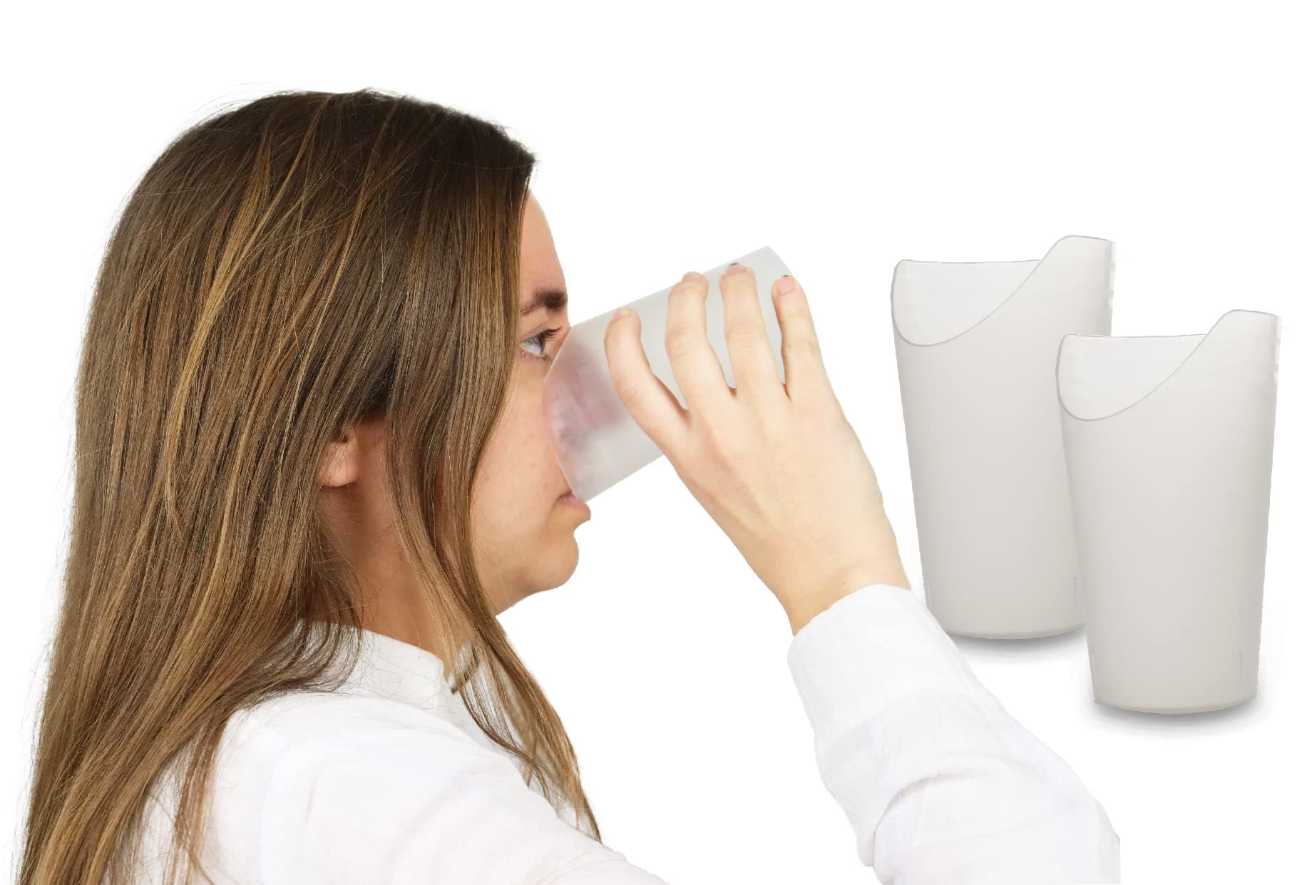 Pepe - Dysphagia Cup (x2 Units), Nose Cut Out, Adult, Hospital, Elderly Drinking, Mug for Disabled