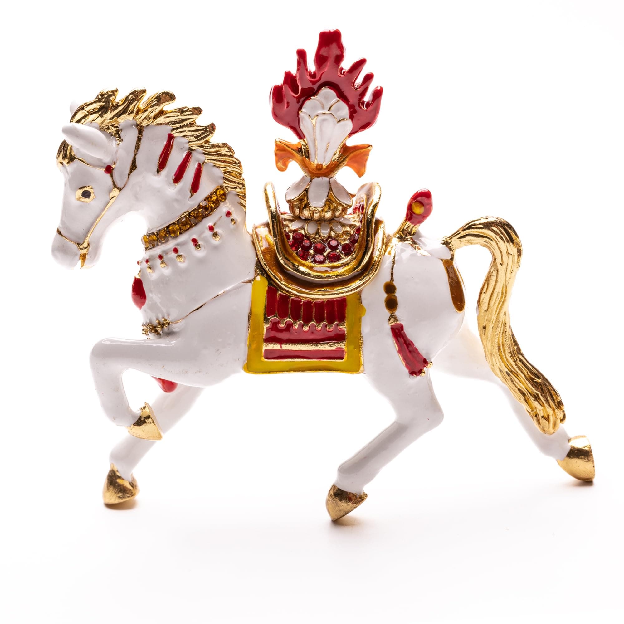 Plus Value Feng Shui Wish-Fulfilling Horse Trinket Box with Jewel - Boost Career Success & Prosperity, Goals and Wish Manifestation