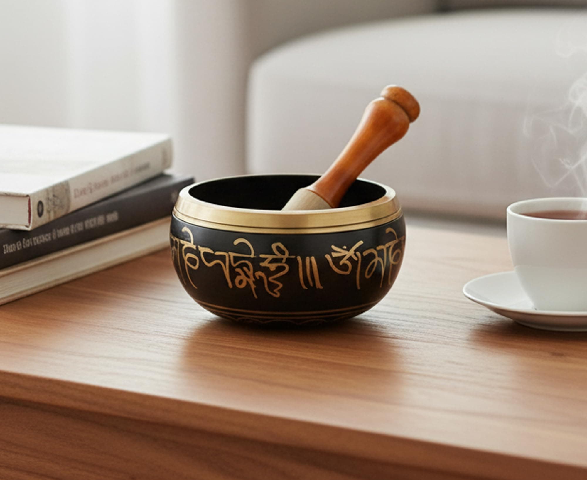 eSplanade - 6 inches - Singing Bowl Tibetan Buddhist Prayer Instrument With Striker Stick | OM Bell | OM Bowl | Meditation Bowl | Music Therapy