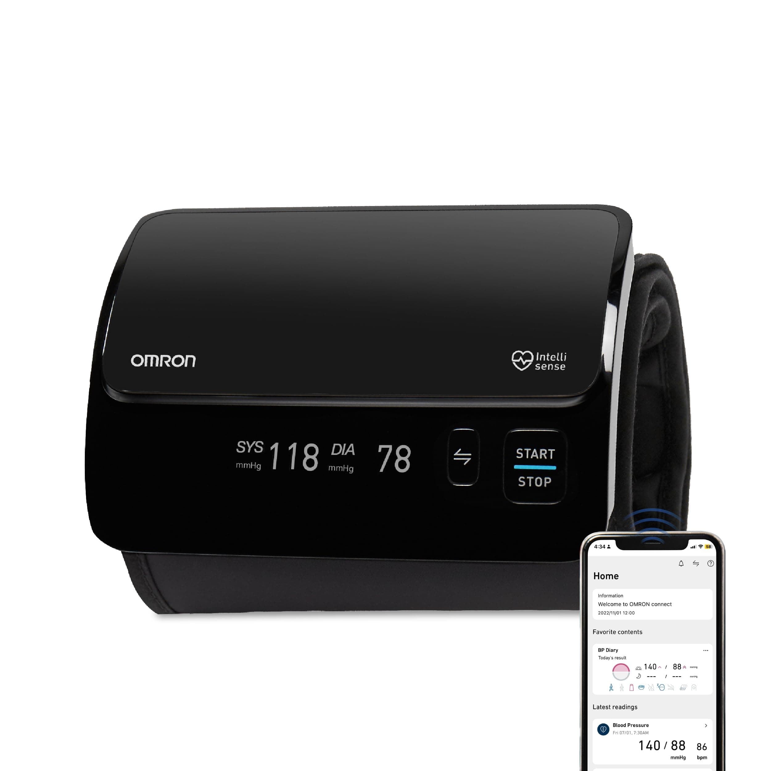 Omron Smart Elite+ HEM 7600T Tubeless 360° Accurate Arm Digital Blood Pressure Monitor With Intellisense Technology & Intelli Wrap Cuff With Bluetooth Connectivity to Store Historic Measurements