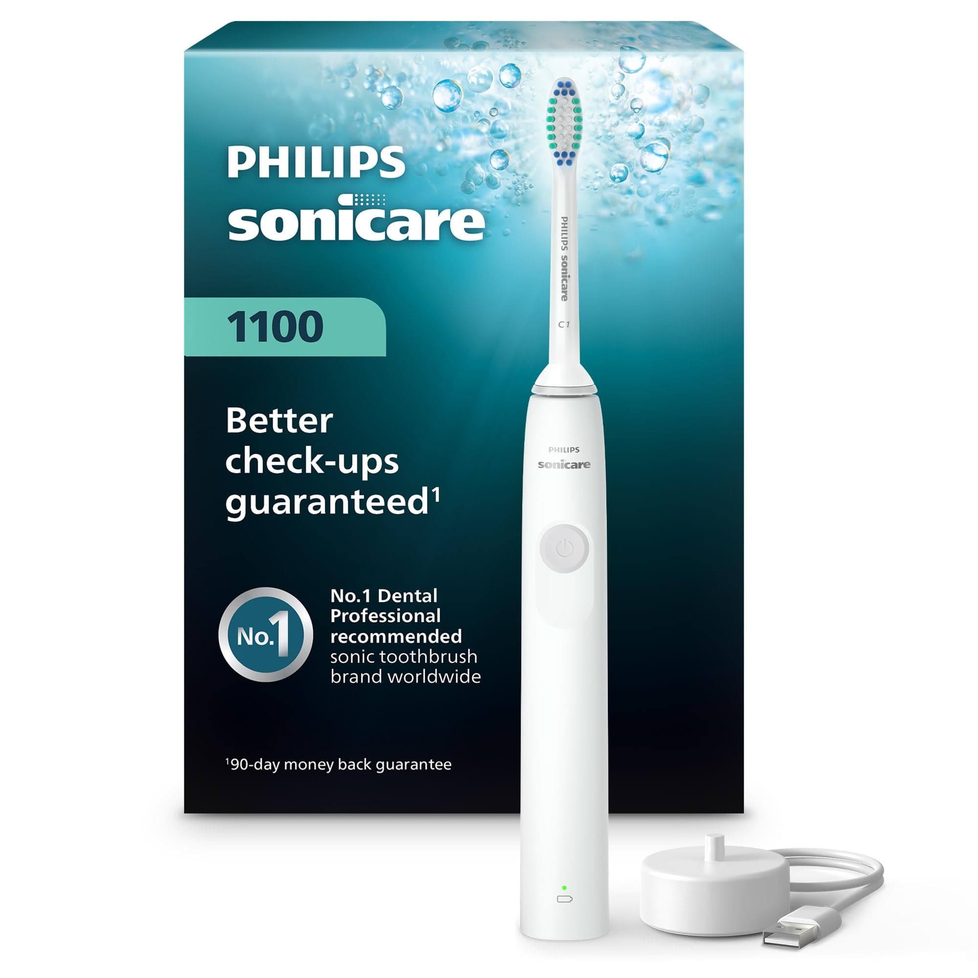 Philips Sonicare 1100 Power Rechargeable Electric Toothbrush White/Grey HX3641/02