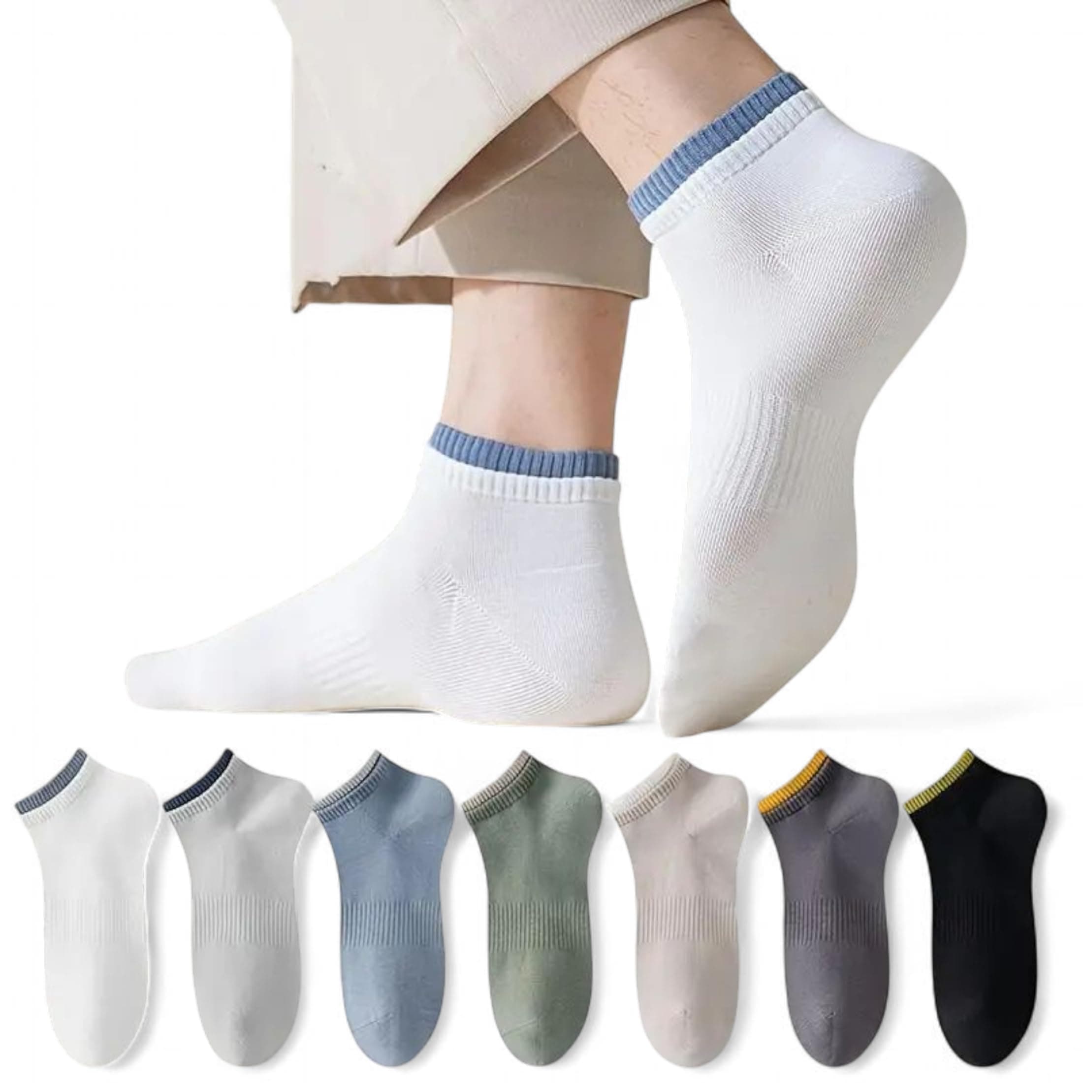 Sockscarving Feel The Comfort 7 Pair Pure Premium Cotton Socks Ankle length Durable Breathable Free Size Casual Soft Breathable, Daily for Men & Women Stretchable Anti Odur Sweat Free Anti Slip