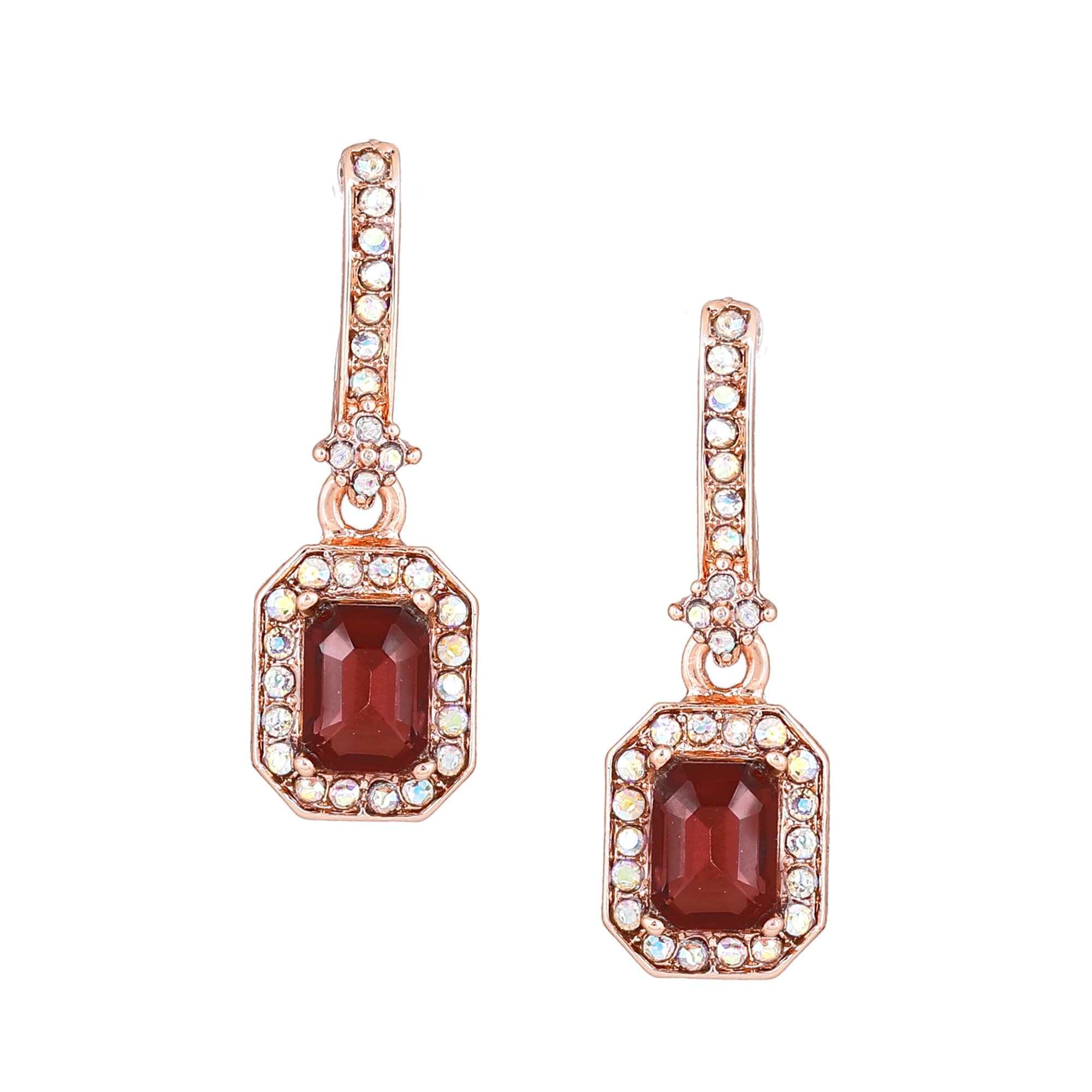 Estele Purple Lusture Stone Drop Latest Earrings For Girls and Women