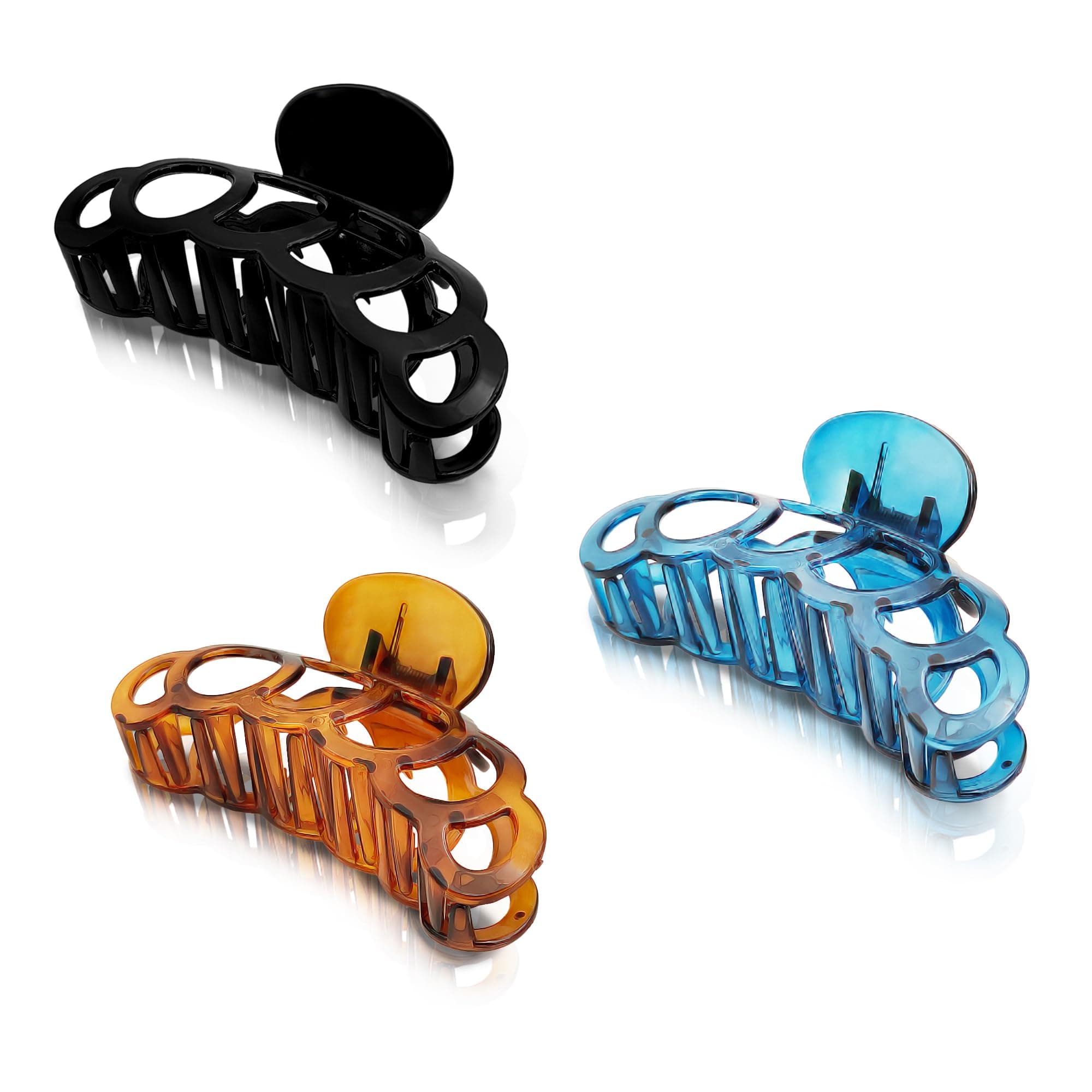 Sanas Six Ring Large Hair Accessories For Women (3Pcs) Hair Clips Clutcher For Hair Claw For Women Wedding Claw Clips Butterfly Banana Clip Flower Clip Clutcher For Woman (3Pcs) (Assorted)