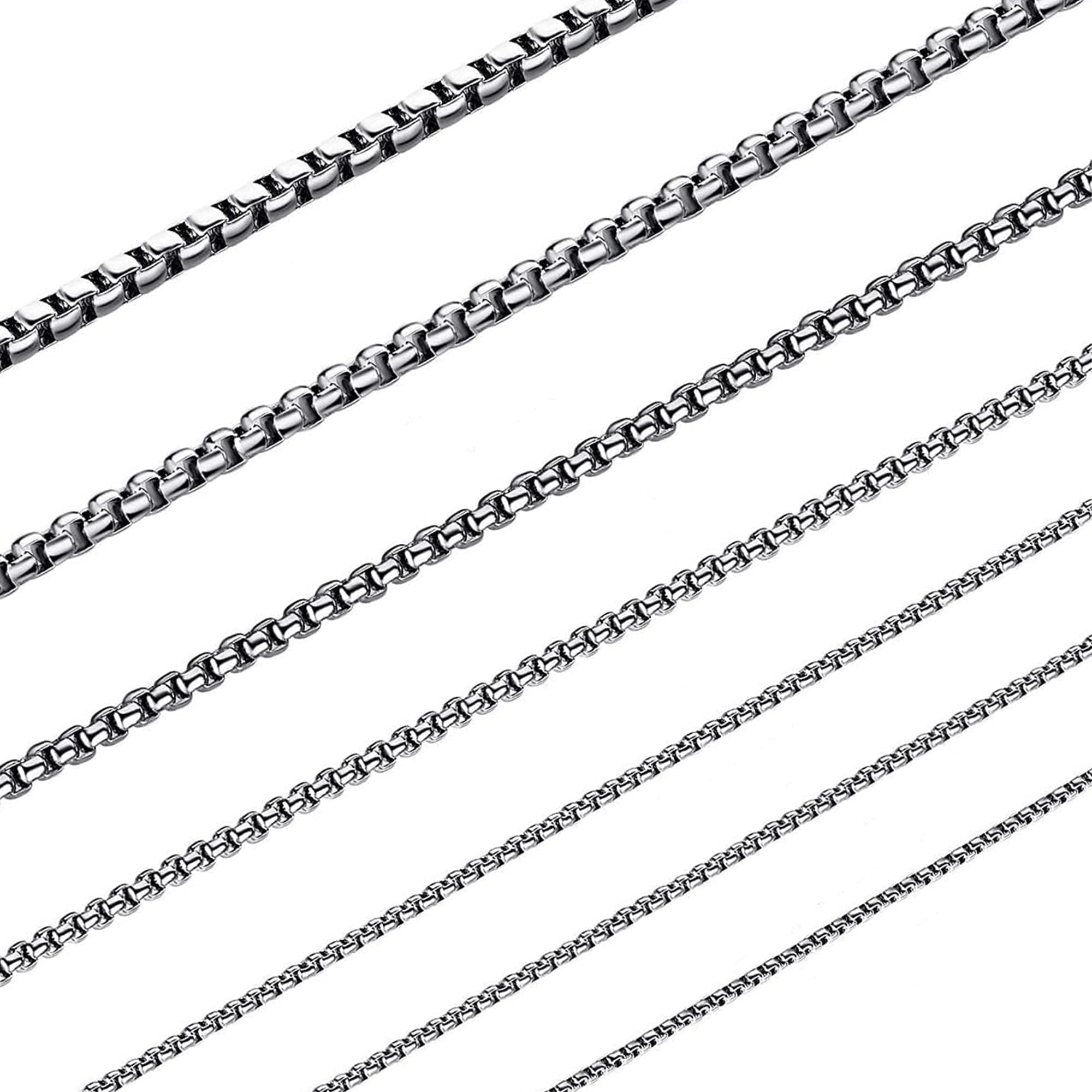 SANNYRA Stainless Steel Chain for Men | Mens Necklace Chain for Pendant | 2-7 mm 8-36 inches Rolo Chains Jewelry Necklace for Women