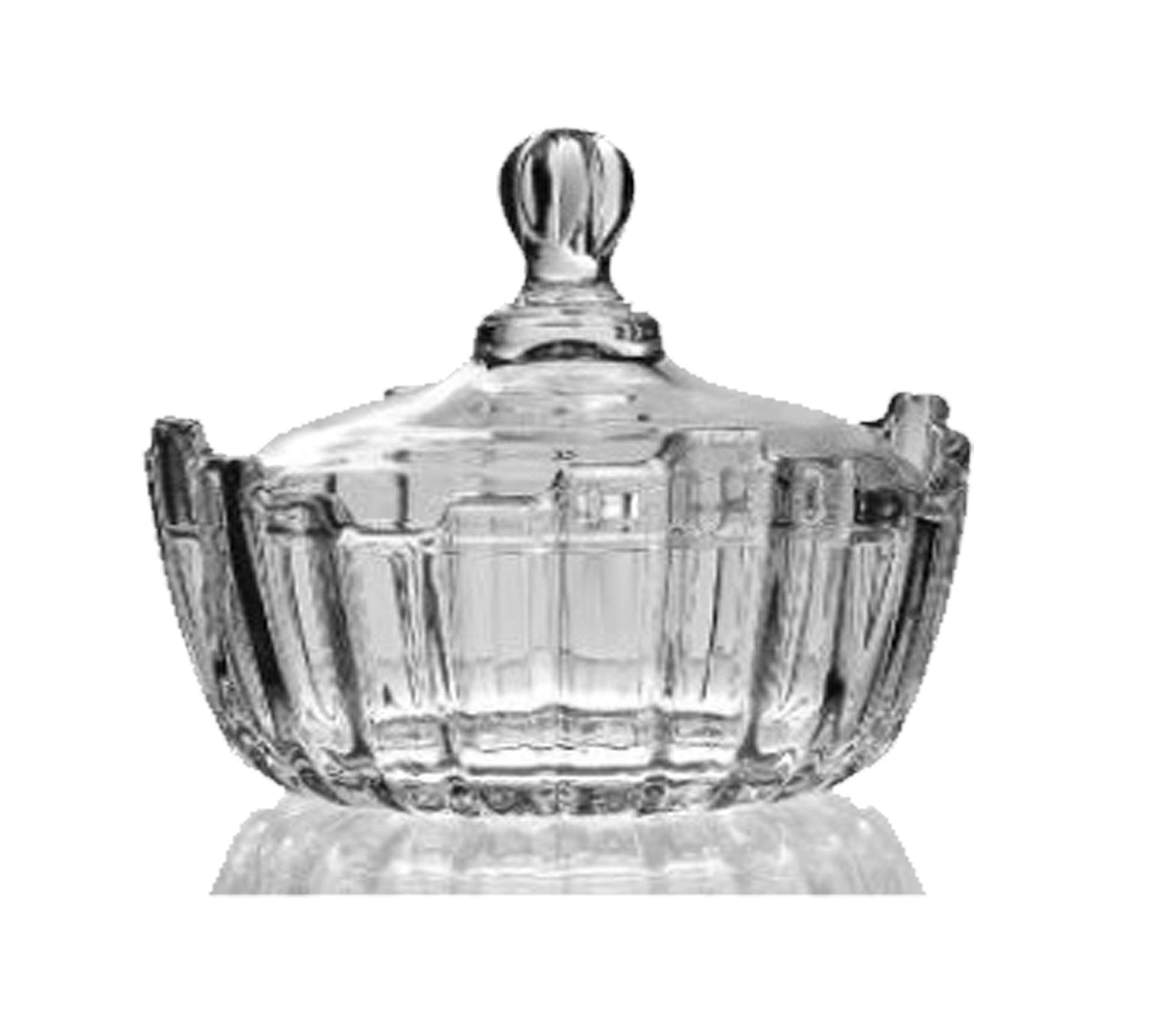 Pure Source India Glass Candy Jar/Candy Bowl 5 Inch - Multicolor, 500 Ml