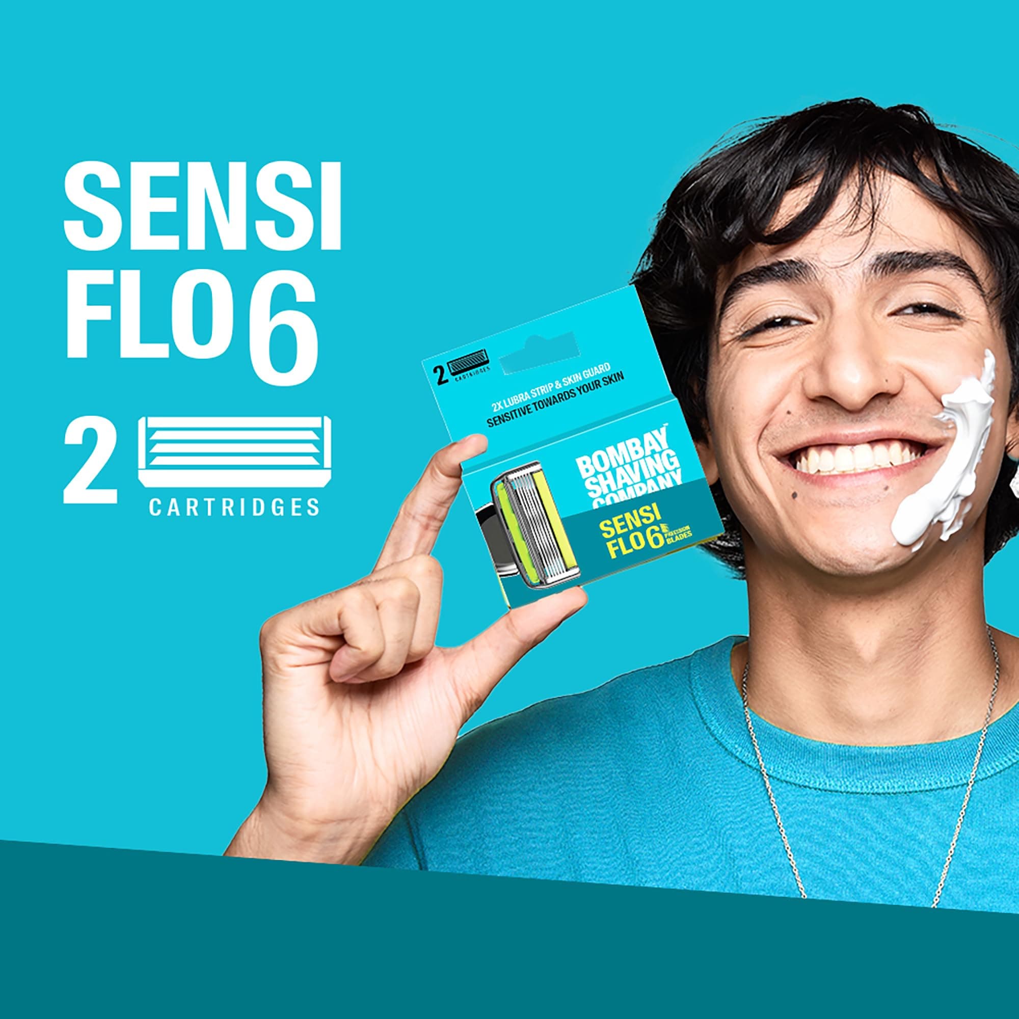 Bombay Shaving Company Sensiflo 6 Razor Cartridge | Pack Of 2 Blades